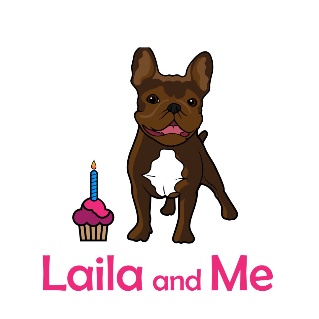 Laila and Me logo with a French bulldog