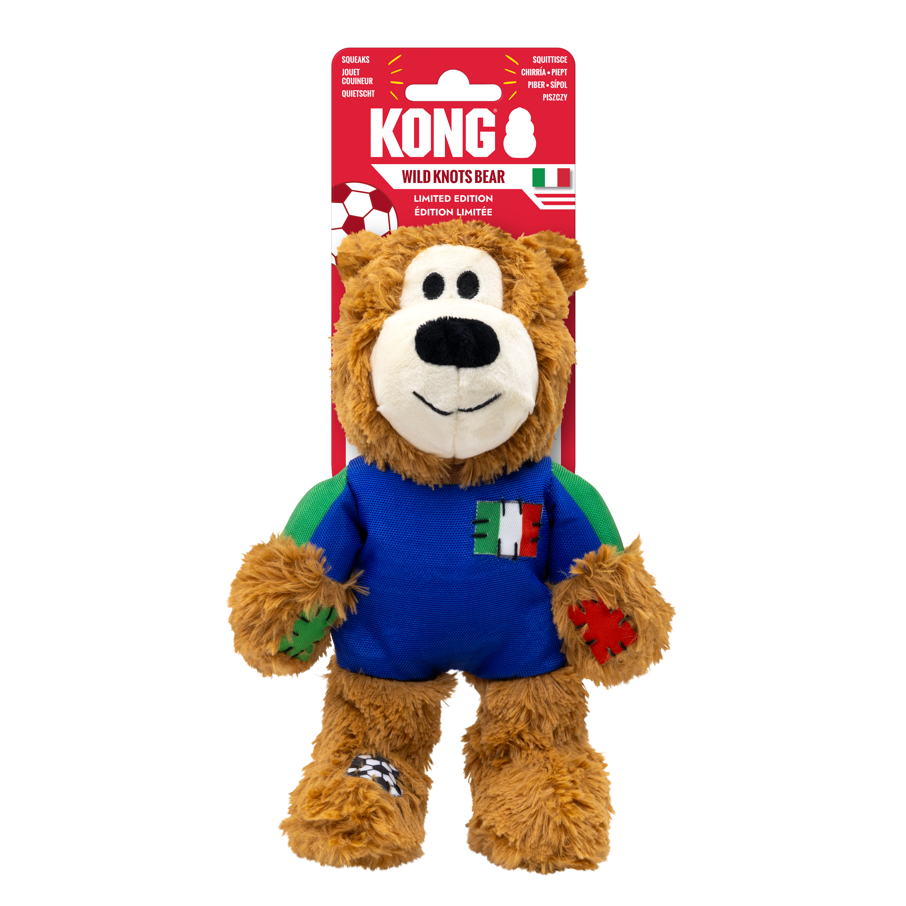 KONG Dog Toys Wild Knots Sport Bear Italy in retail packaging