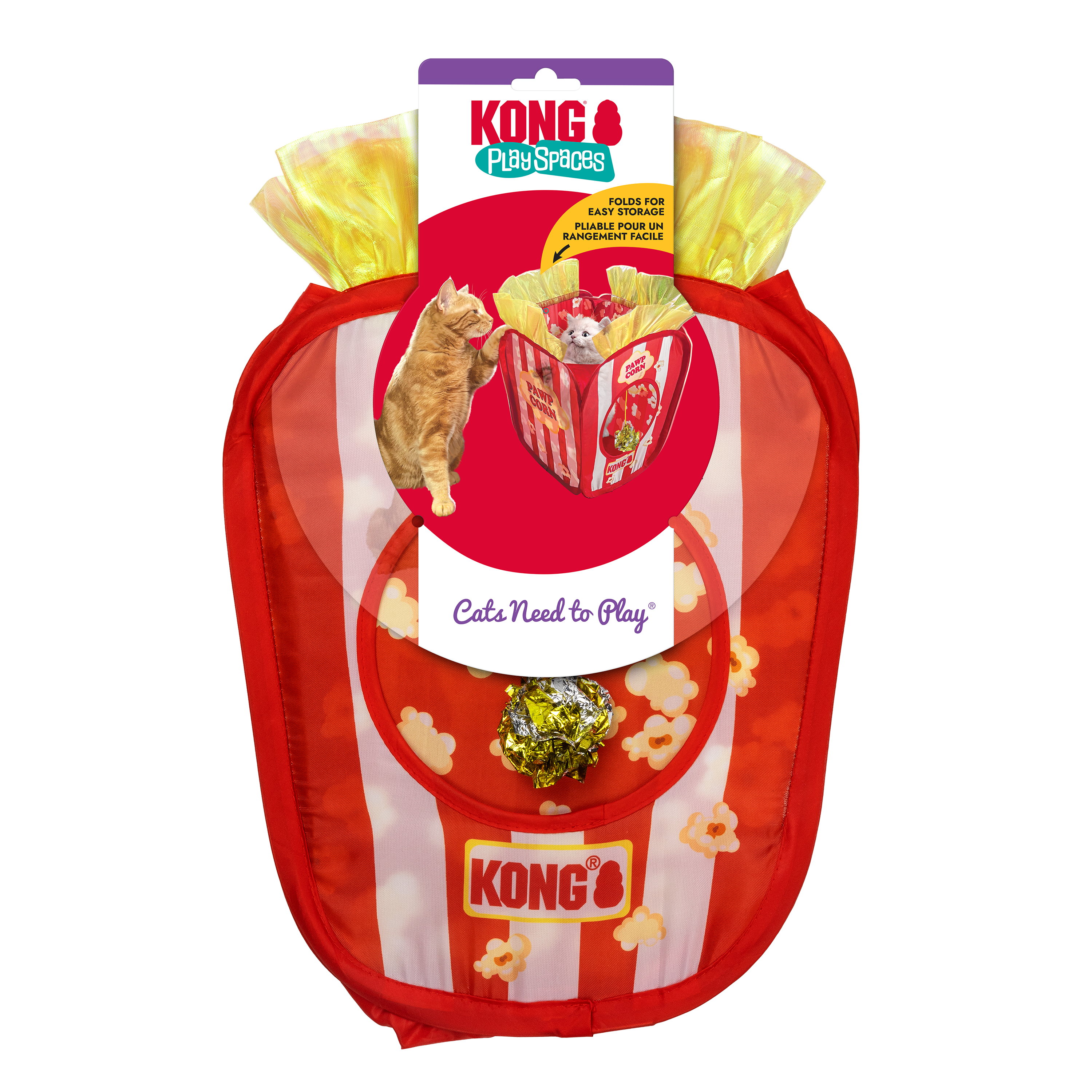 KONG Cat Toys Play Spaces Pawpcorn shown in its retail packaging