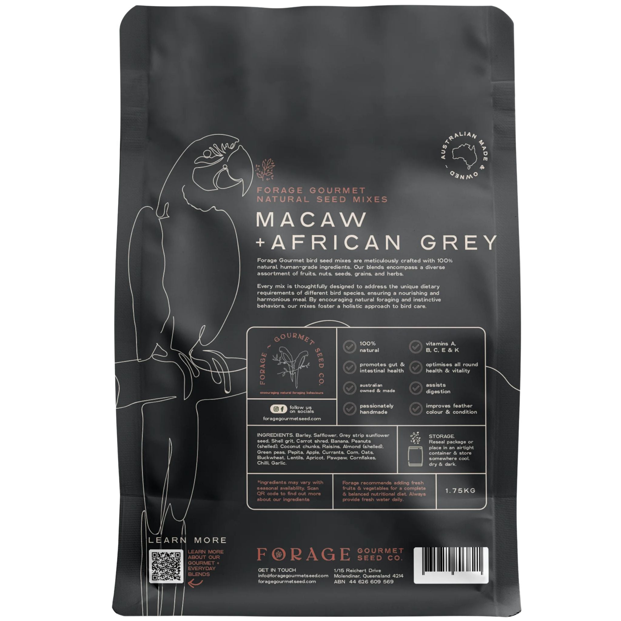 Forage Gourmet Bird Seed - Macaw & African Grey & Amazon