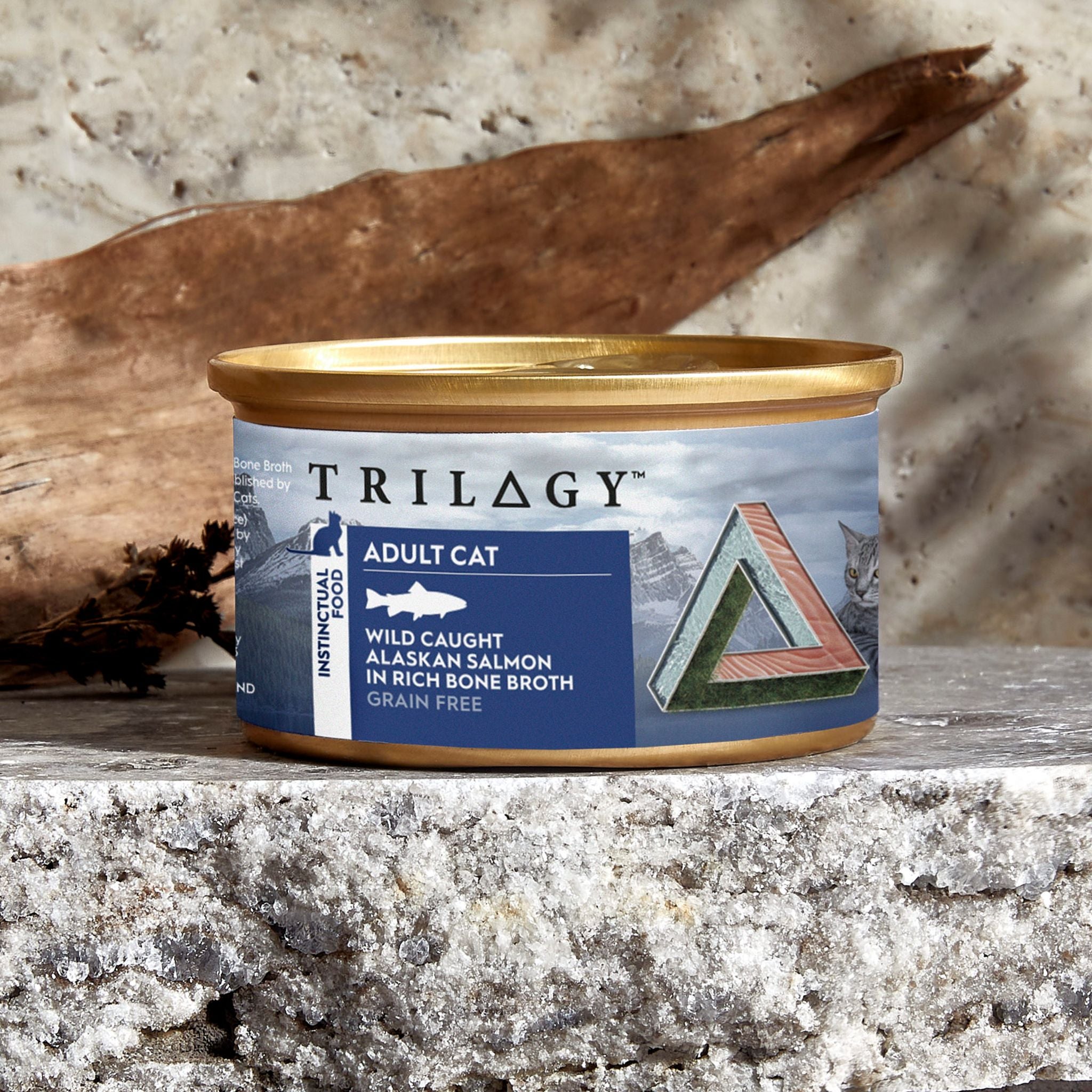 Trilogy Wet Adult Cat Food Wild Caught Alaskan Salmon in Rich Bone Broth
