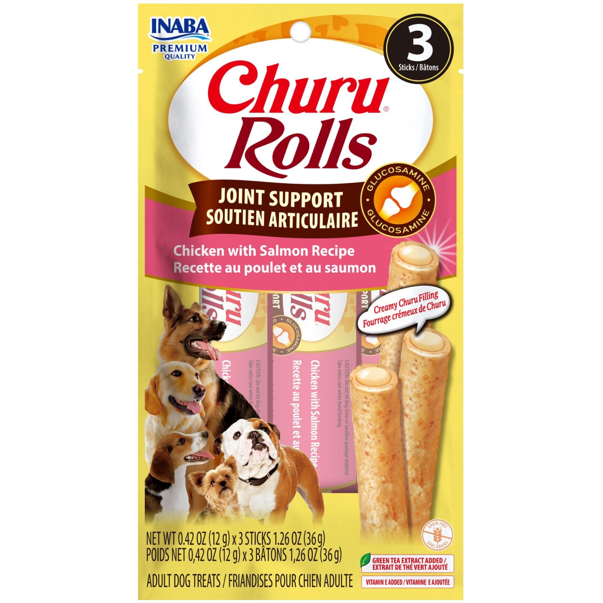 Inaba Dog Treat Churu Rolls Joint Support Chicken & Salmon