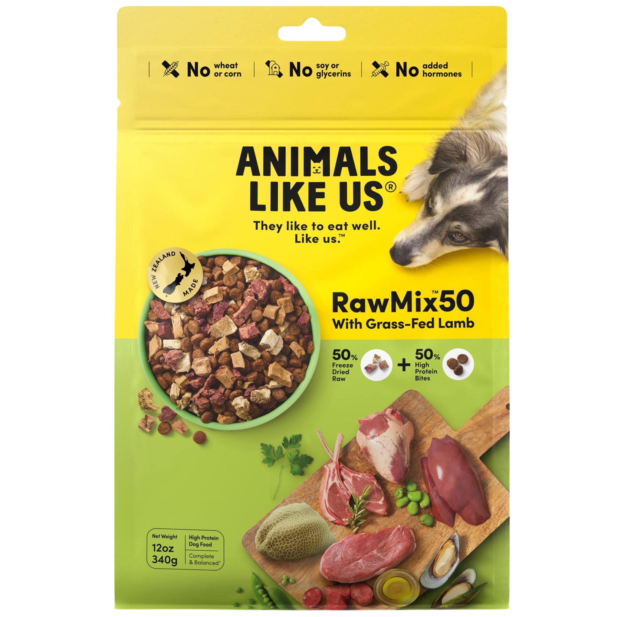 Animals Like Us Dog Food RawMix50 with Grass-Fed Lamb