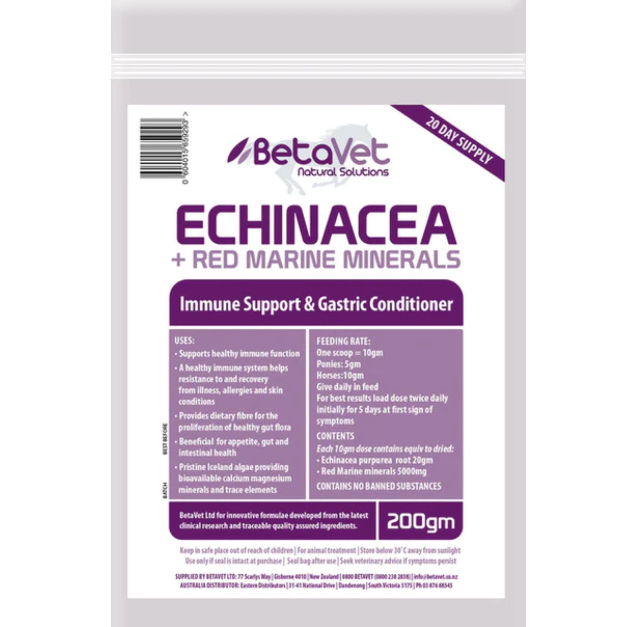 BetaVet Natural Solutions Echinacea + Red Marine Minerals for Horses