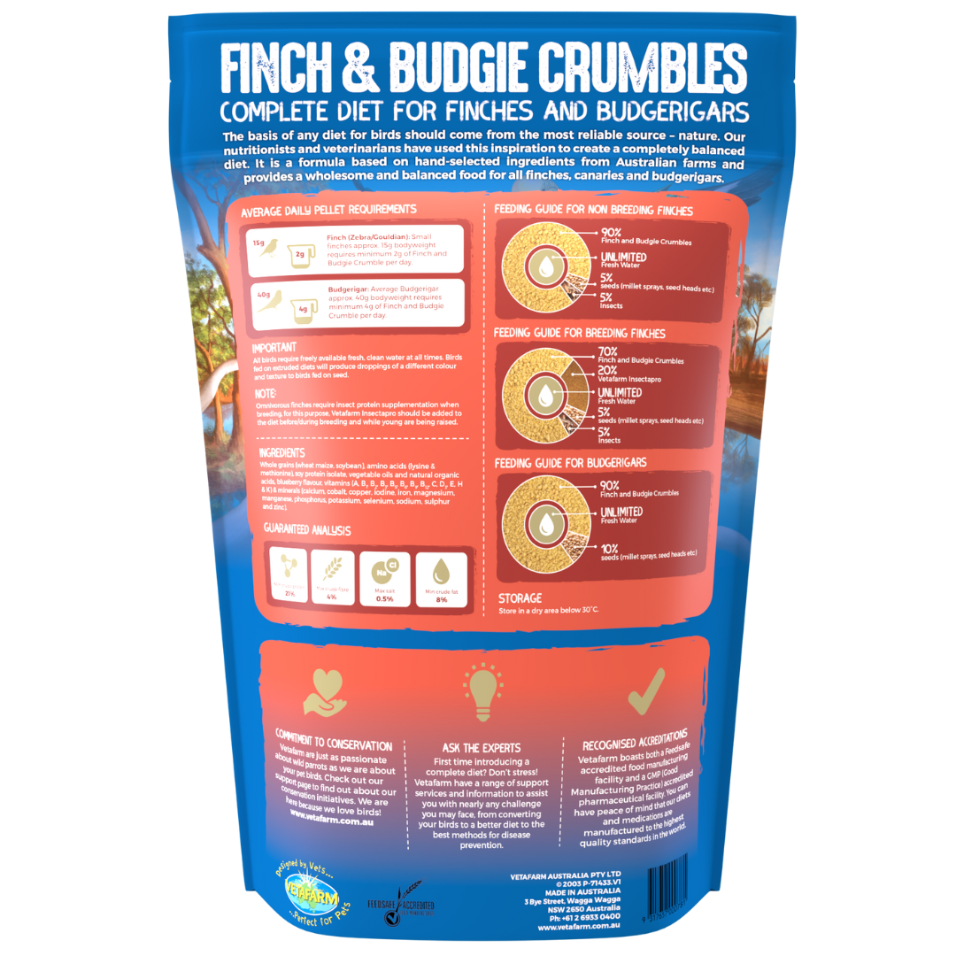 Vetafarm Finch & Budgie Crumbles