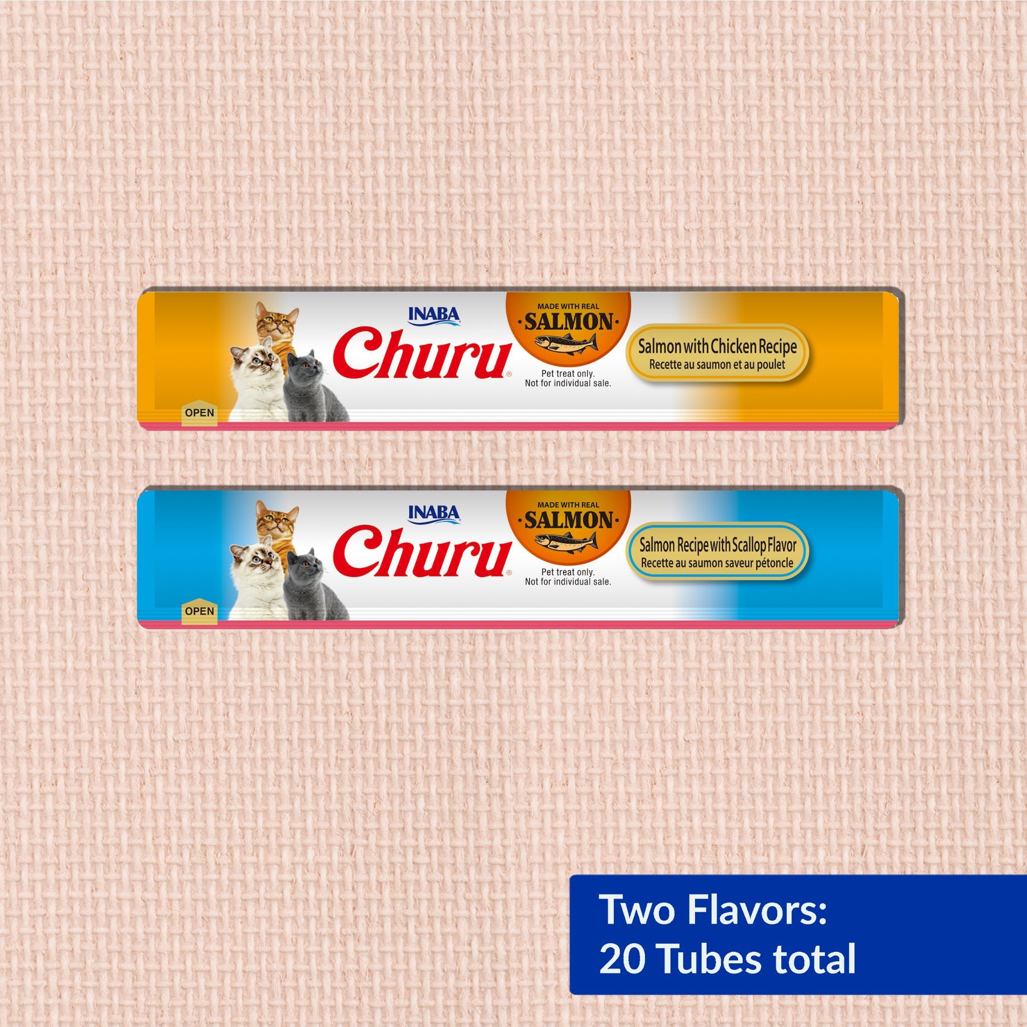 Inaba Cat Treat Churu Puree Salmon Scallop & Chicken Variety