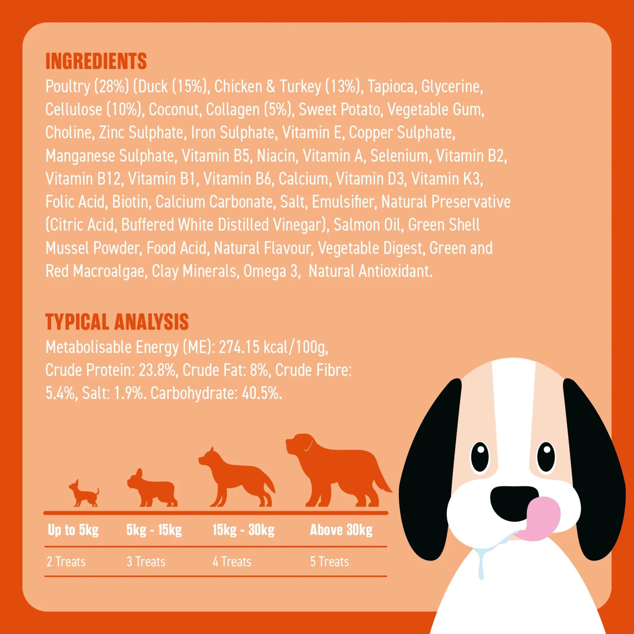 Bell and Bone Healthy Dog Treats Duck & Fibre for Weight and Energy Support