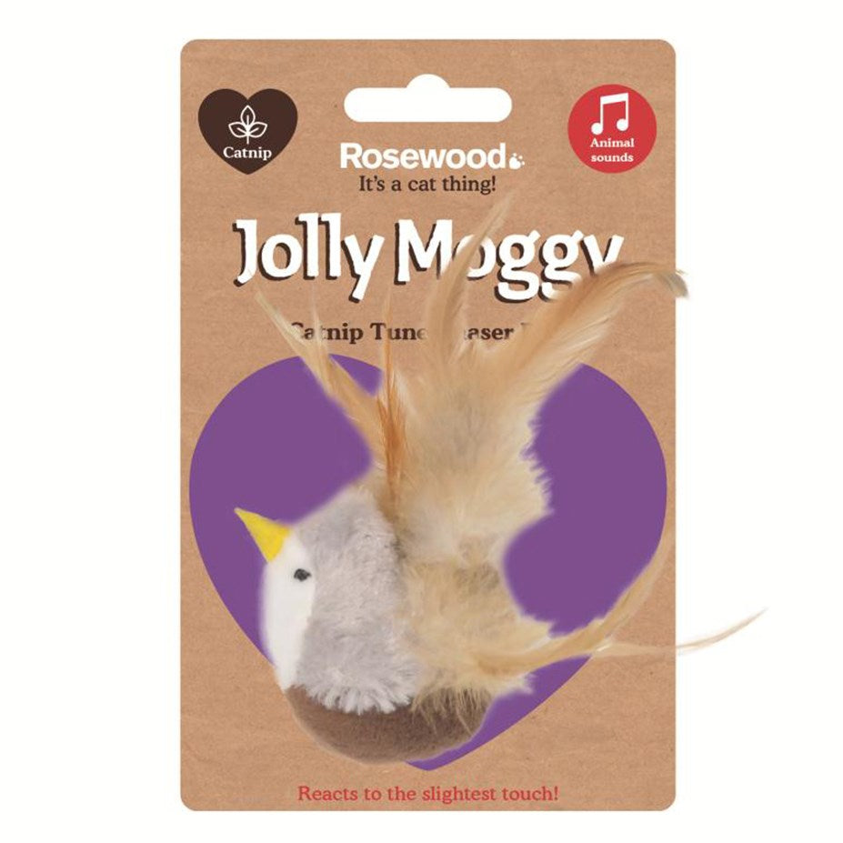 Rosewood Jolly Moggy Catnip Tune Chaser Bird Cat Toy - 1 Pack | PeekAPaw Pet Supplies
