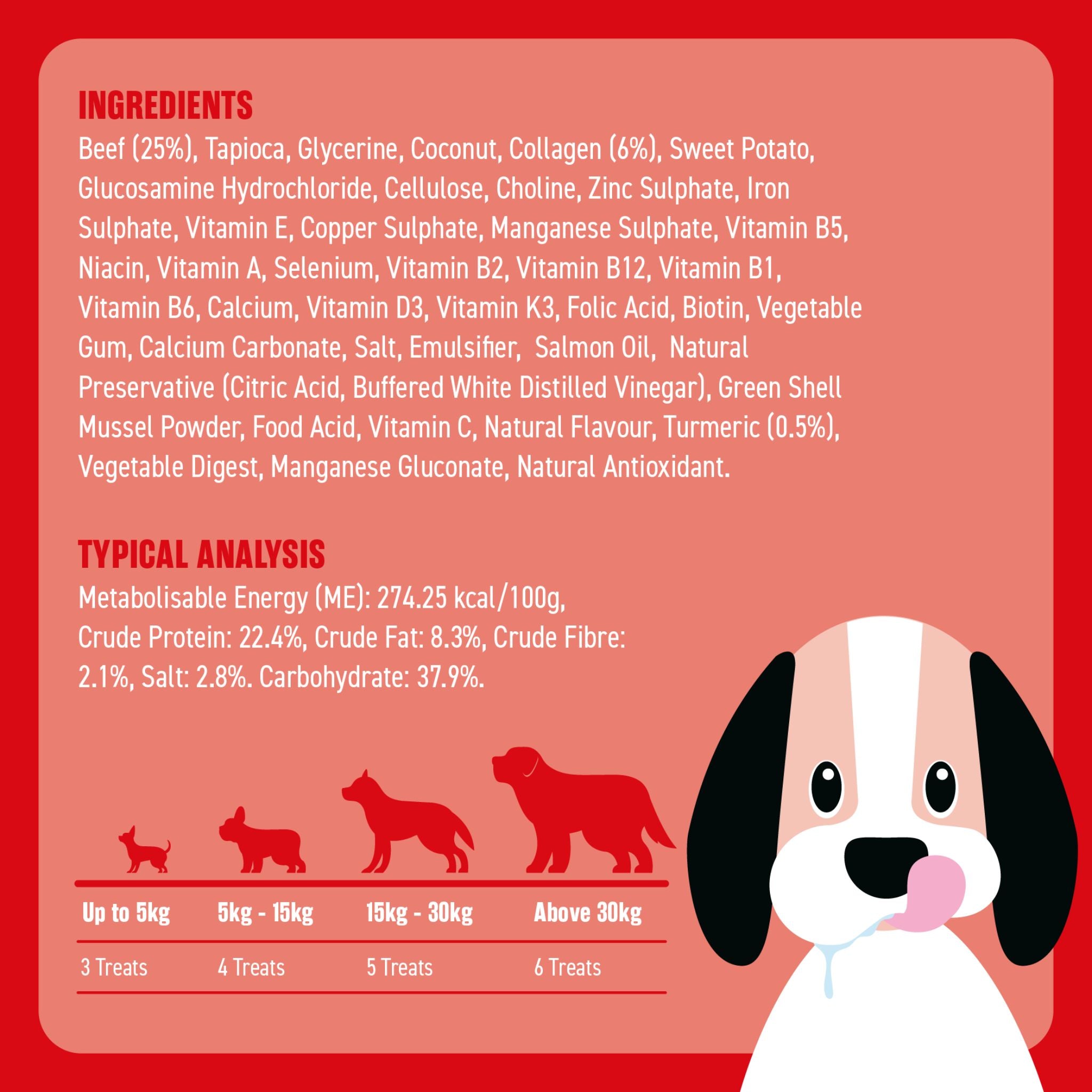 Bell and Bone Healthy Dog Treats Beef & Turmeric for Joint and Mobility Booster