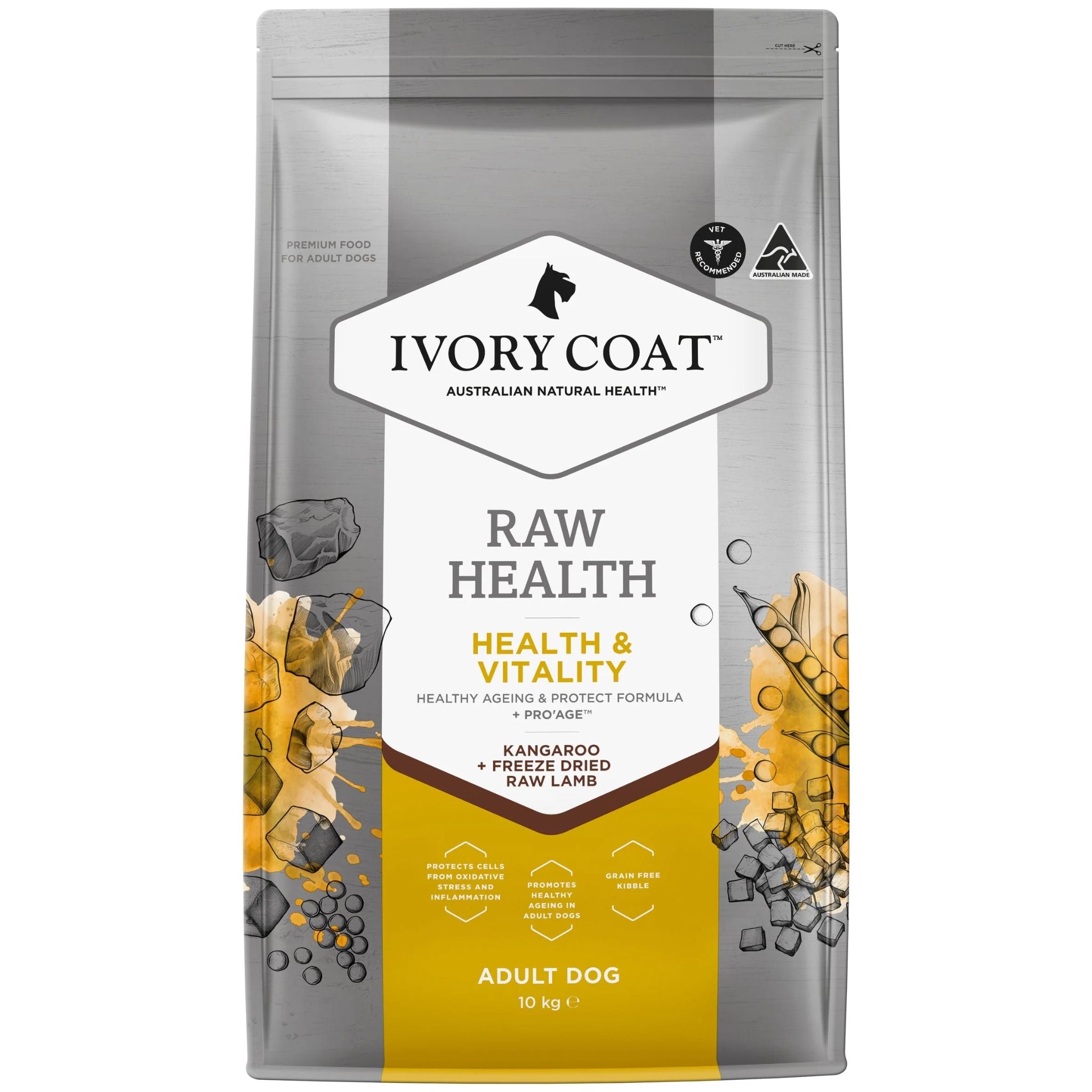Ivory Coat Raw Health Health & Vitality Adult Dry Dog Food