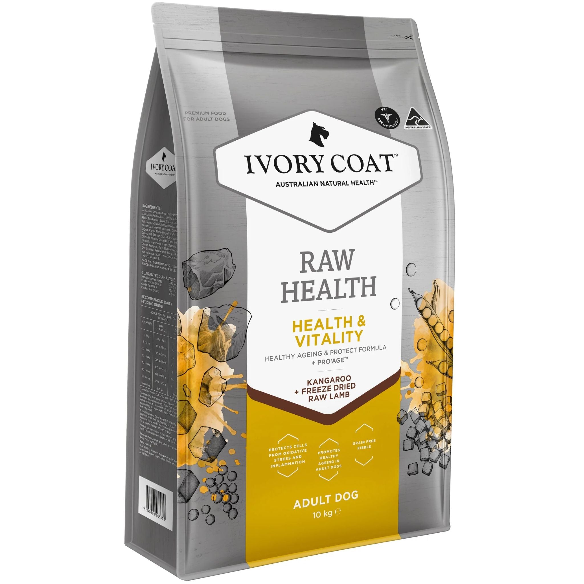 Ivory Coat Raw Health Health & Vitality Adult Dry Dog Food