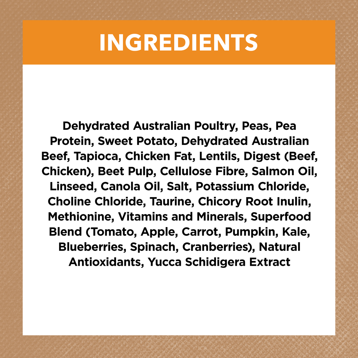 Ivory Coat Grain Free Chicken dry cat food ingredients panel