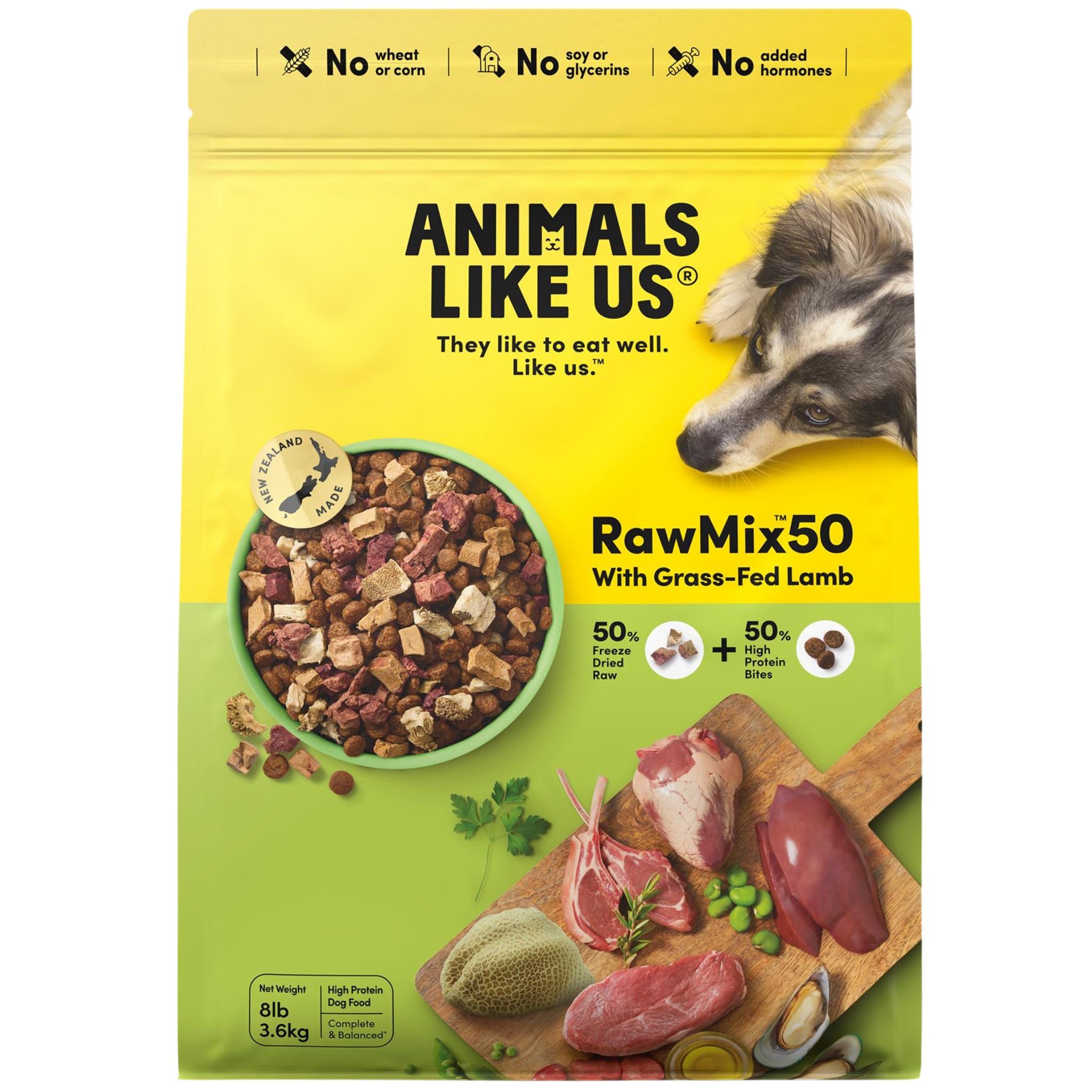 Animals Like Us Dog Food RawMix50 with Grass-Fed Lamb