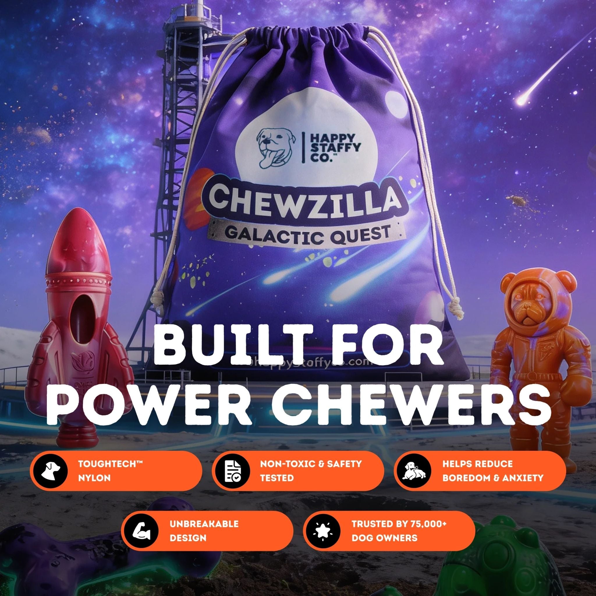 Happy Staffy Co Chewzilla Deep Sea Mission Dog Toy