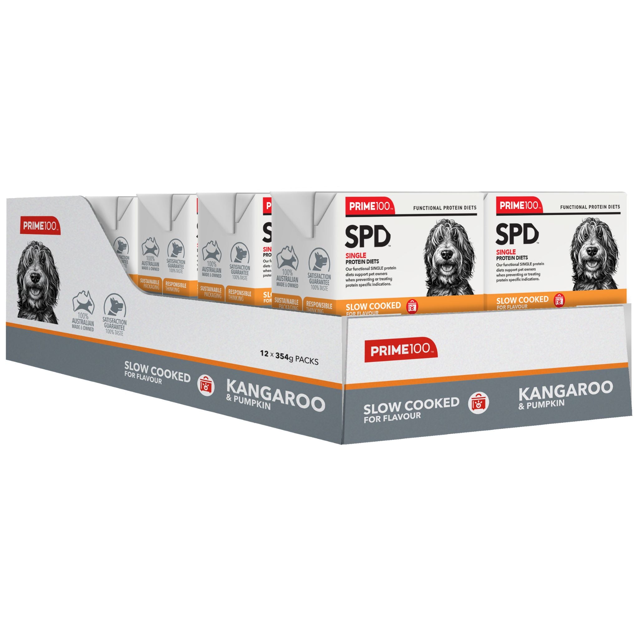Prime100 SPD Slow Cooked Wet Dog Food Kangaroo & Pumpkin