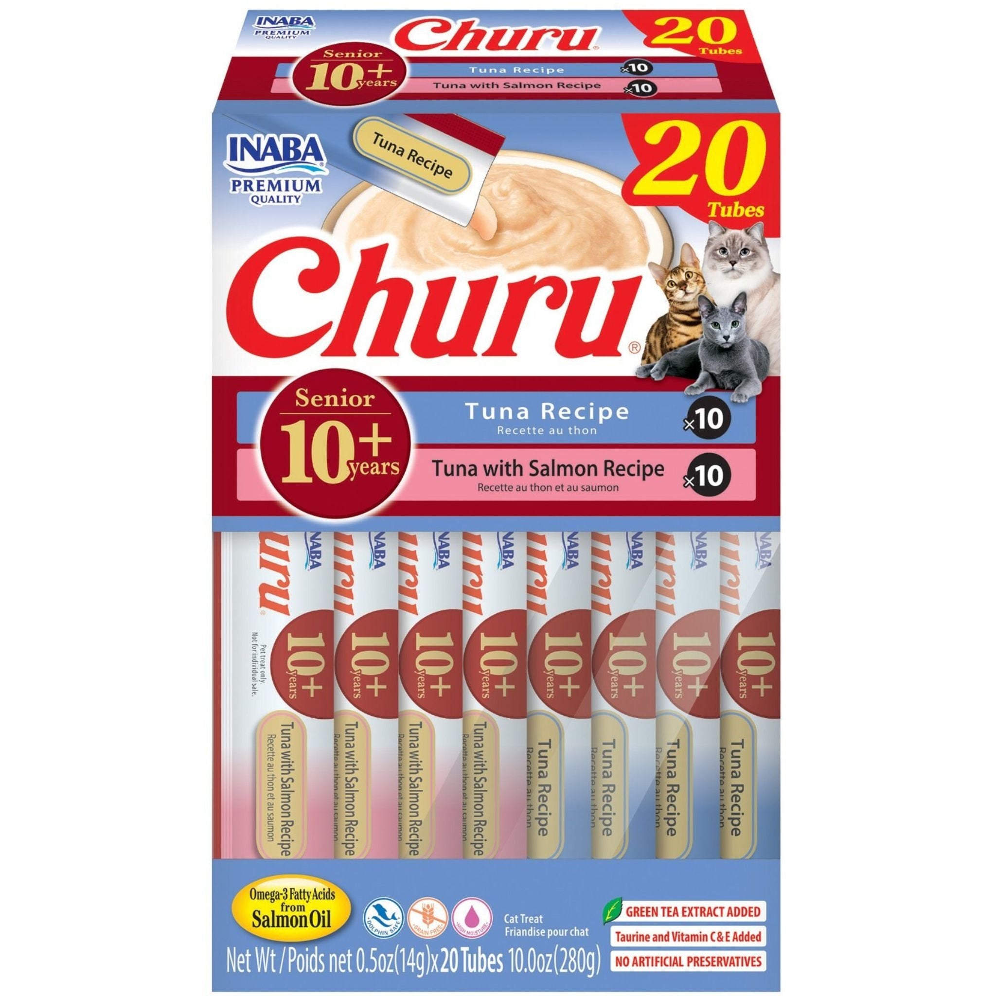 Inaba Cat Treat Churu Puree Senior 10+ Tuna Variety