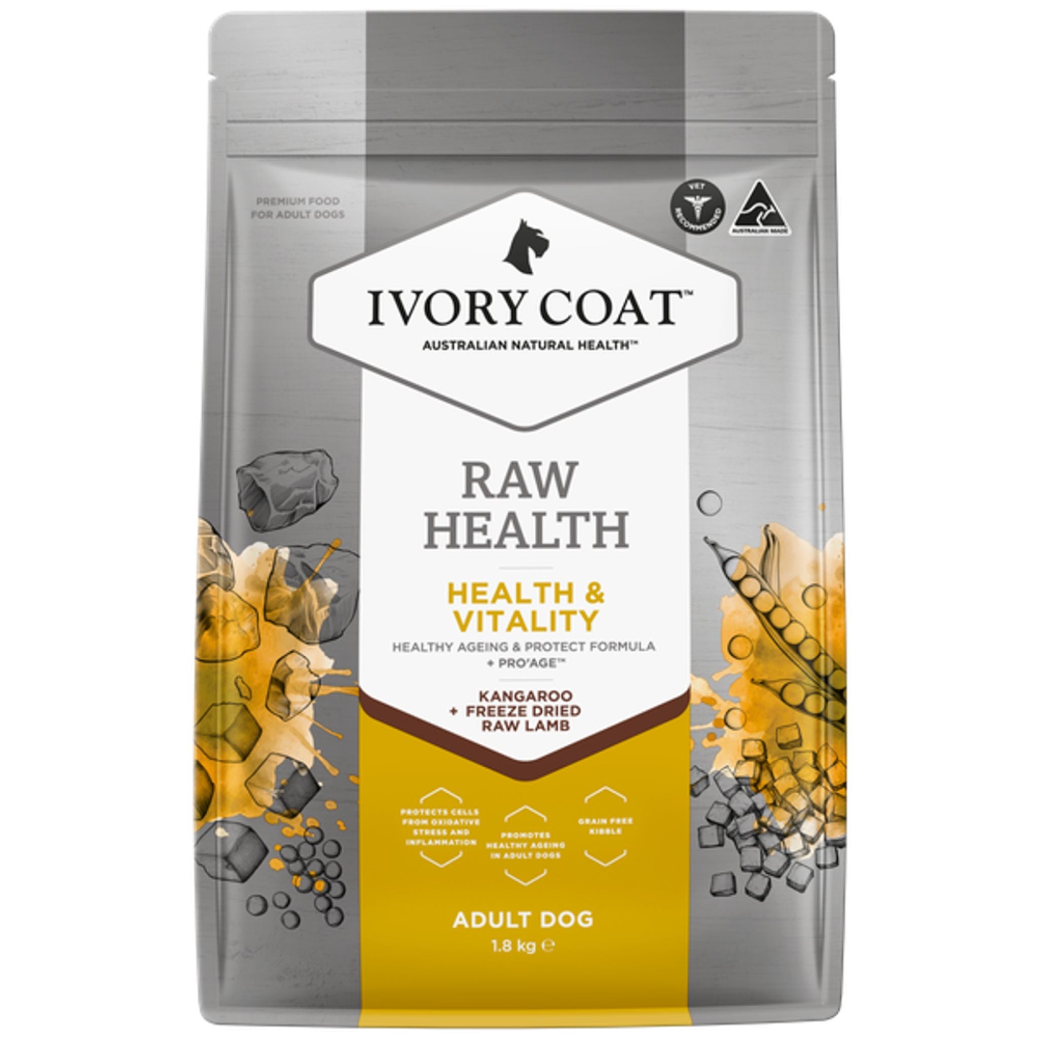 Ivory Coat Raw Health Health & Vitality Adult Dry Dog Food