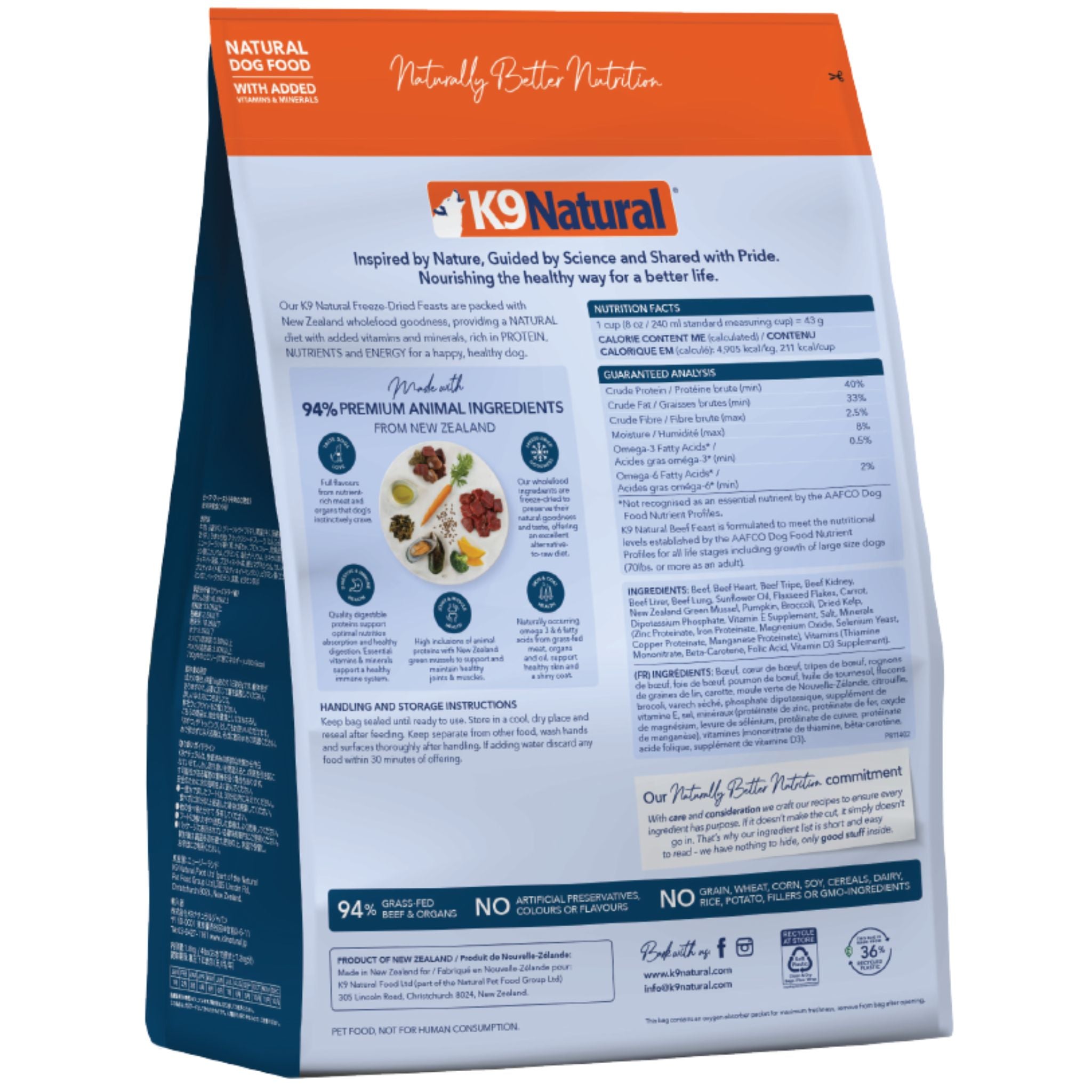 K9 Natural Dog Food Freeze Dried Beef Feast