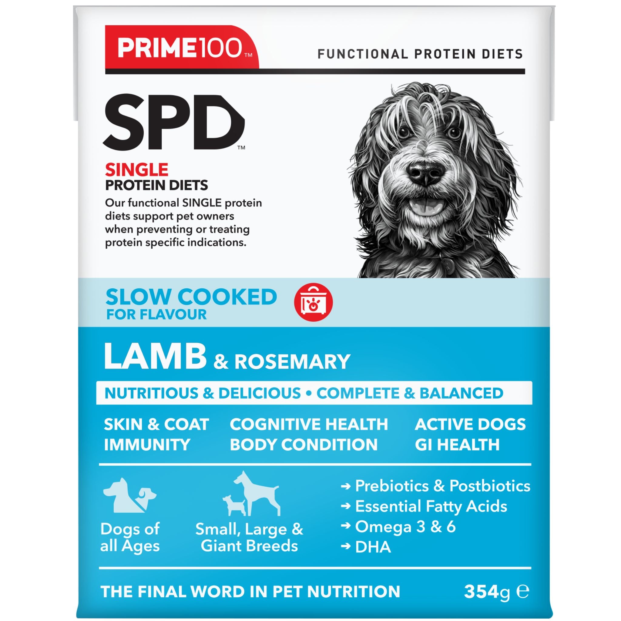 Prime100 SPD Slow Cooked Wet Dog Food Lamb & Rosemary