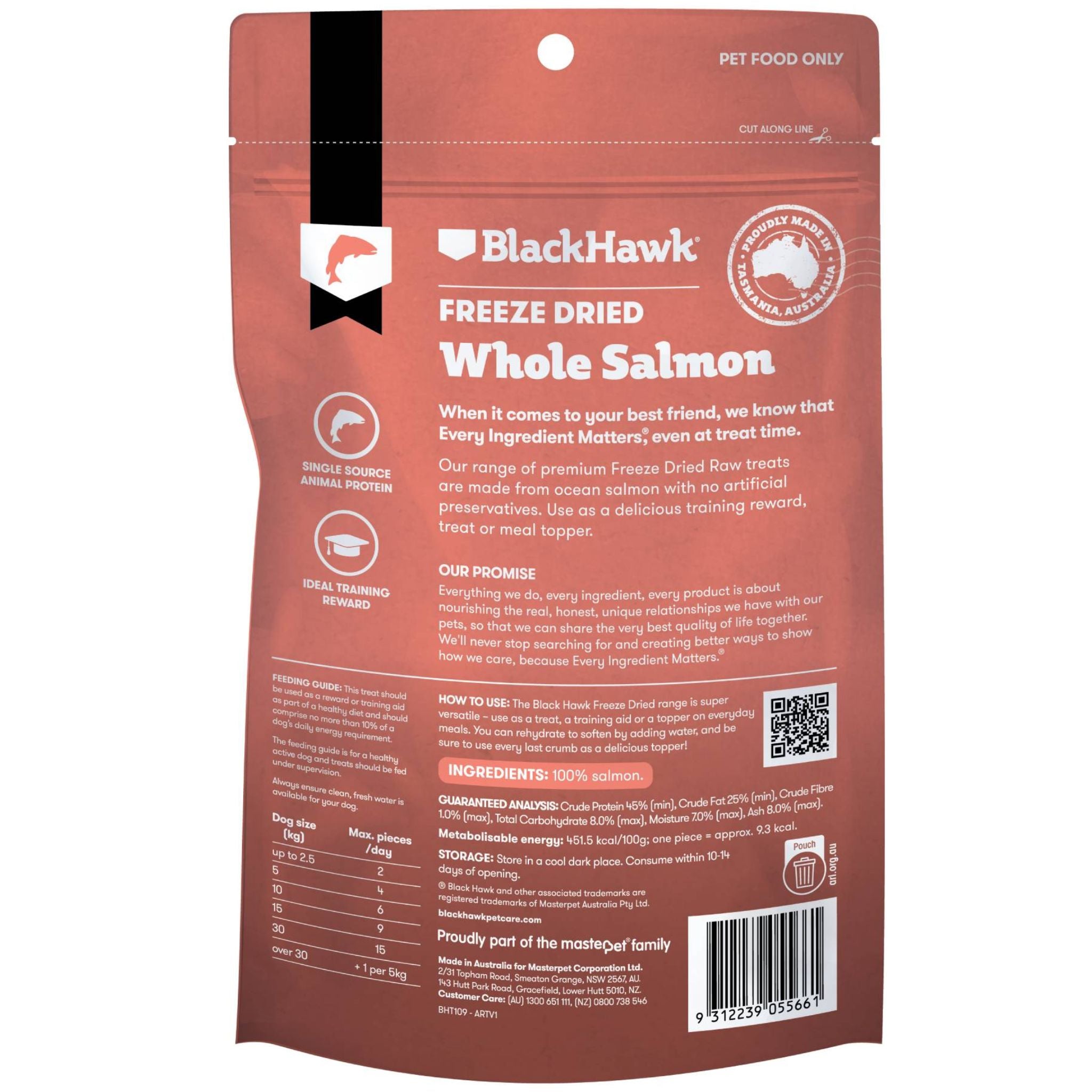 Black Hawk Whole Salmon Breast Freeze Dried Dog Treats