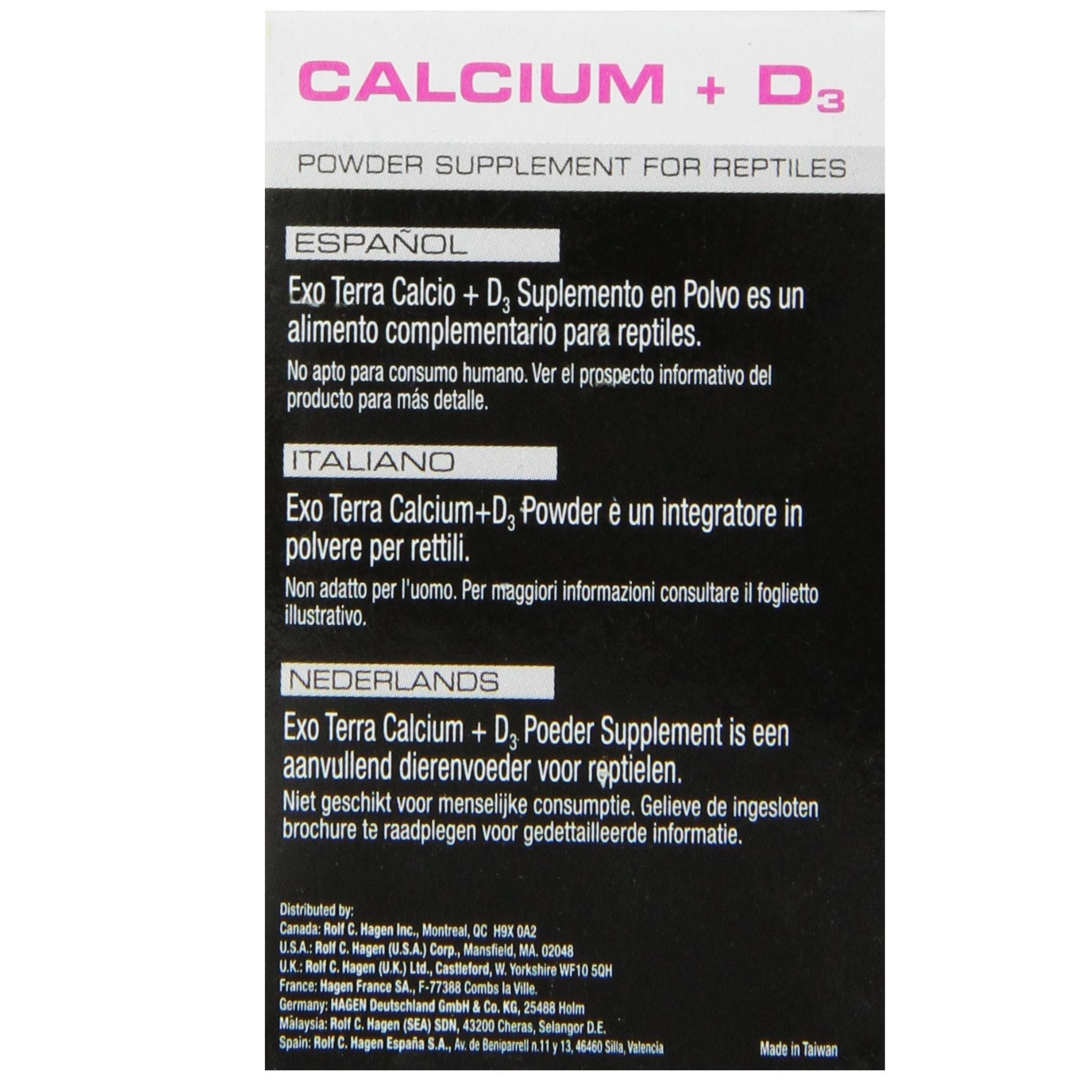 Exo Terra Calcium + D3 Powder Supplement for Reptiles