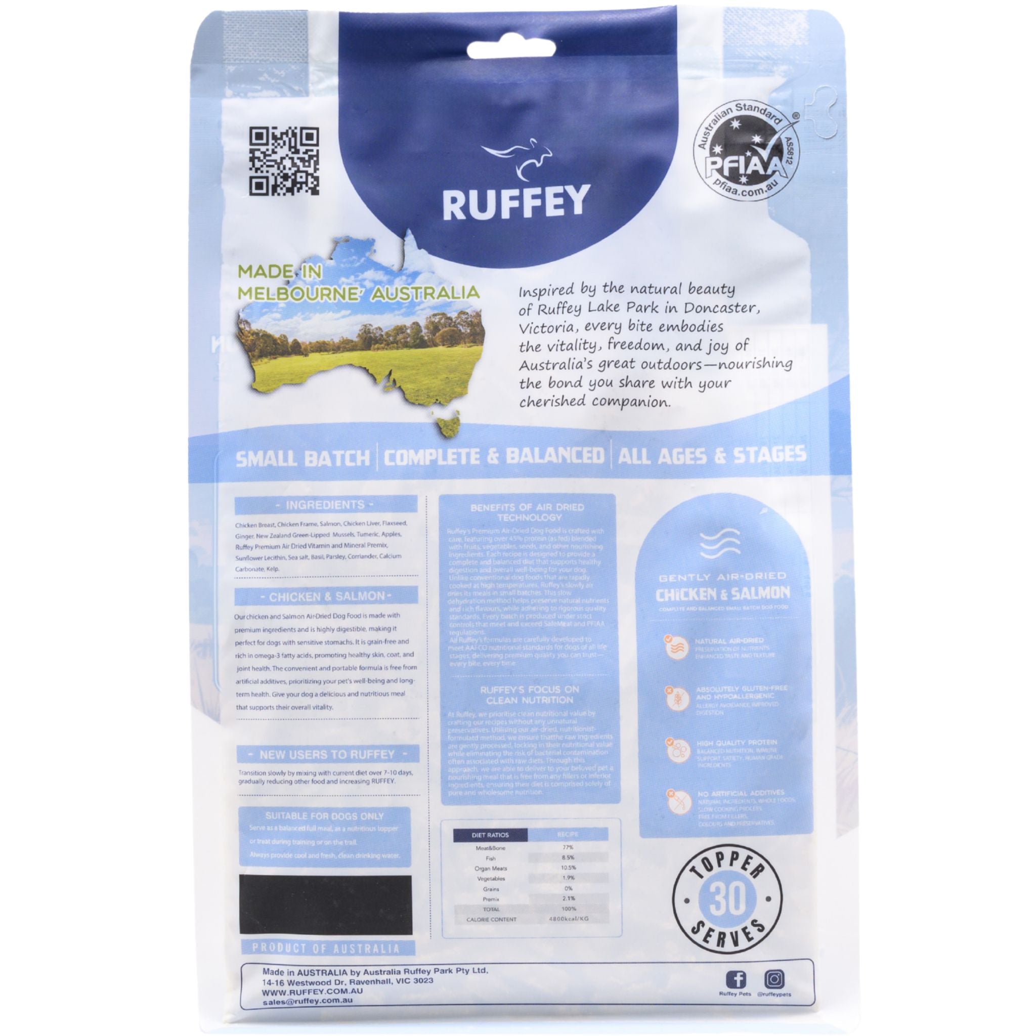 Ruffey Air Dried Dog Food Chicken & Salmon