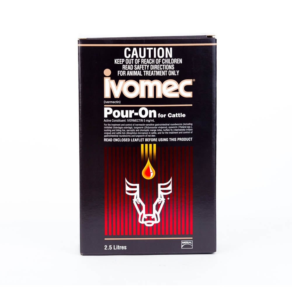 Ivomec Pour-On for Cattle 2.5 L pack, front of label