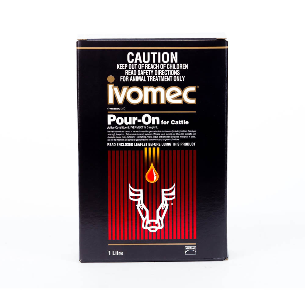 Ivomec Pour-On for Cattle 1 L pack, front label