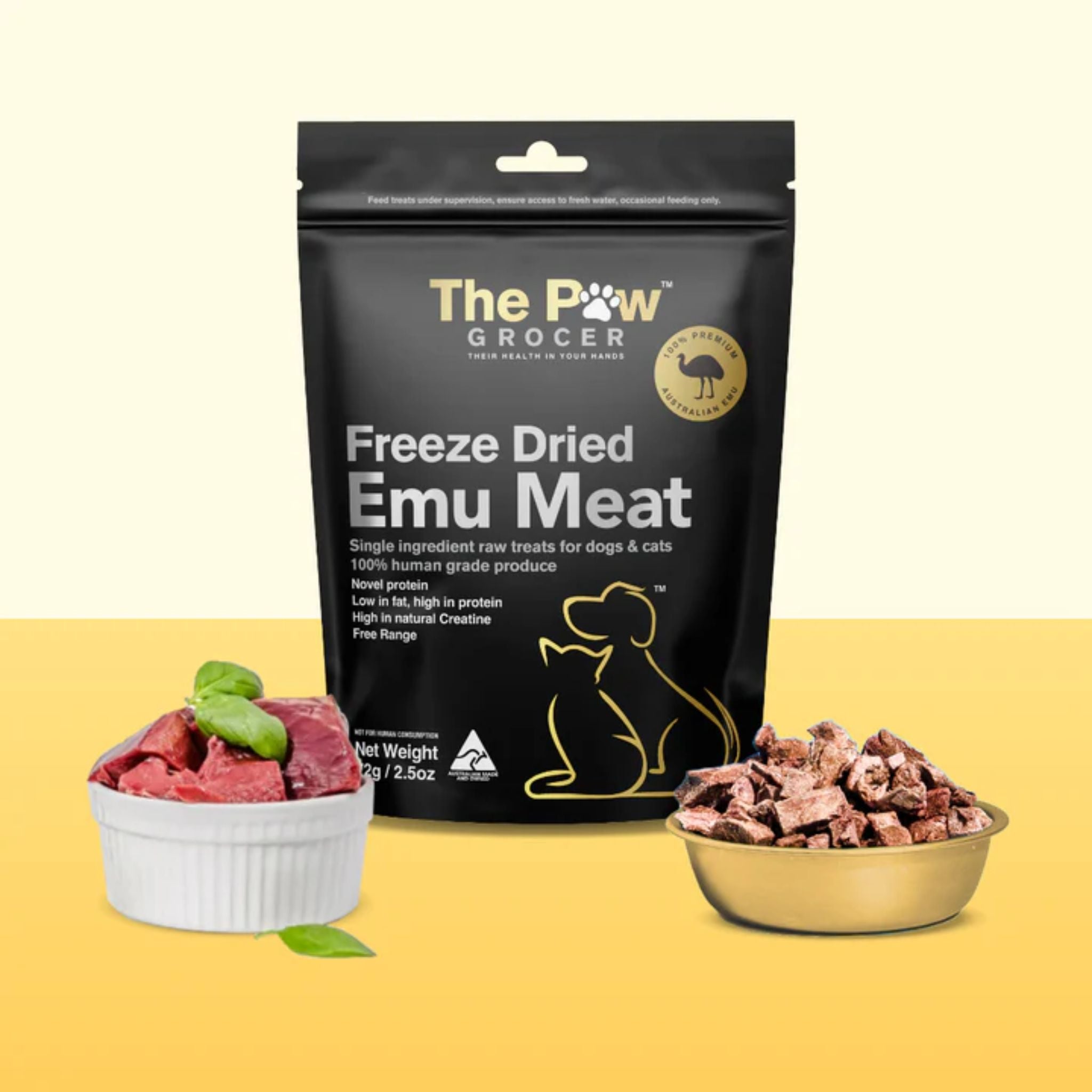 The Paw Grocer Freeze Dried Pet Treats Black Label Emu