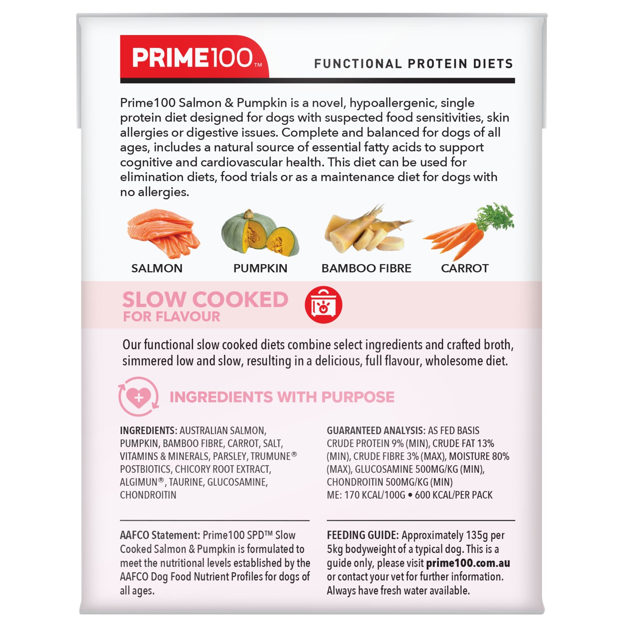 Prime100 SPD Slow Cooked Wet Dog Food Salmon & Pumpkin