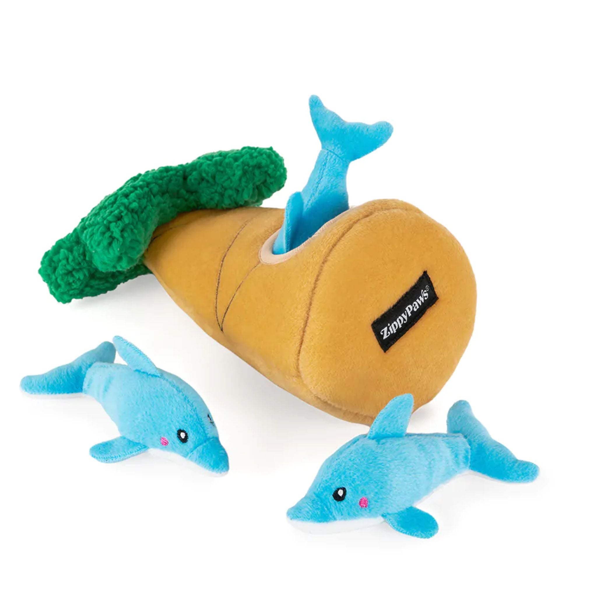 Zippy Paws Dog Toys Interactive Burrow - Dolphins in Palm Tree