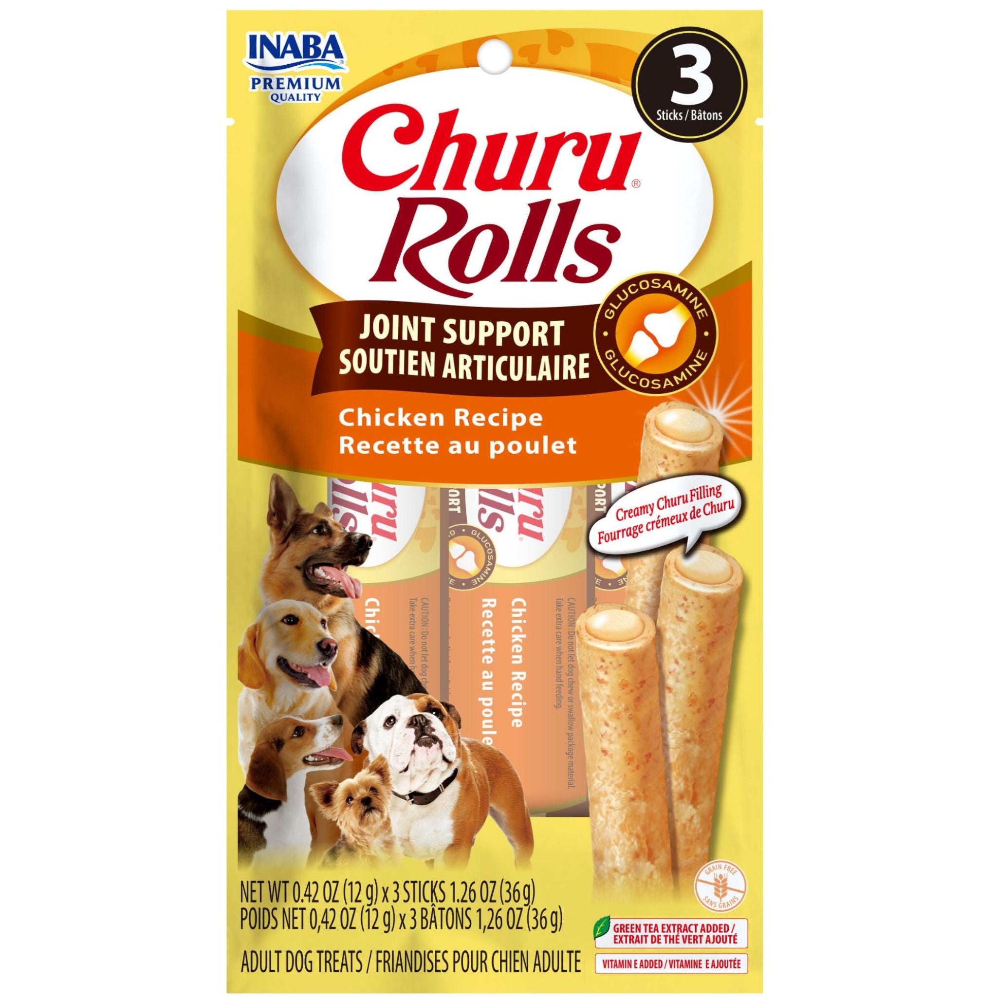 Inaba Dog Treat Churu Rolls Joint Support Chicken