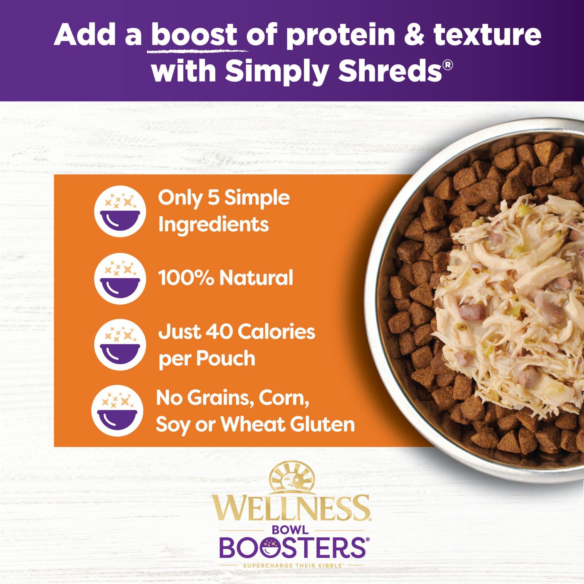 Wellness Core Wet Dog Food Simply Shreds Shredded Boneless Chicken, Chicken Liver & Broccoli