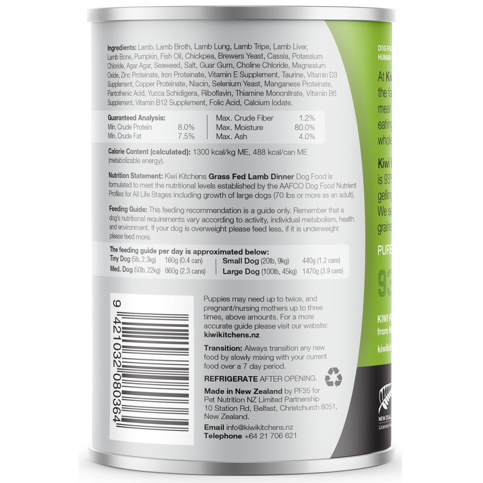 Kiwi Kitchens Canned Dog Food Lamb Dinner