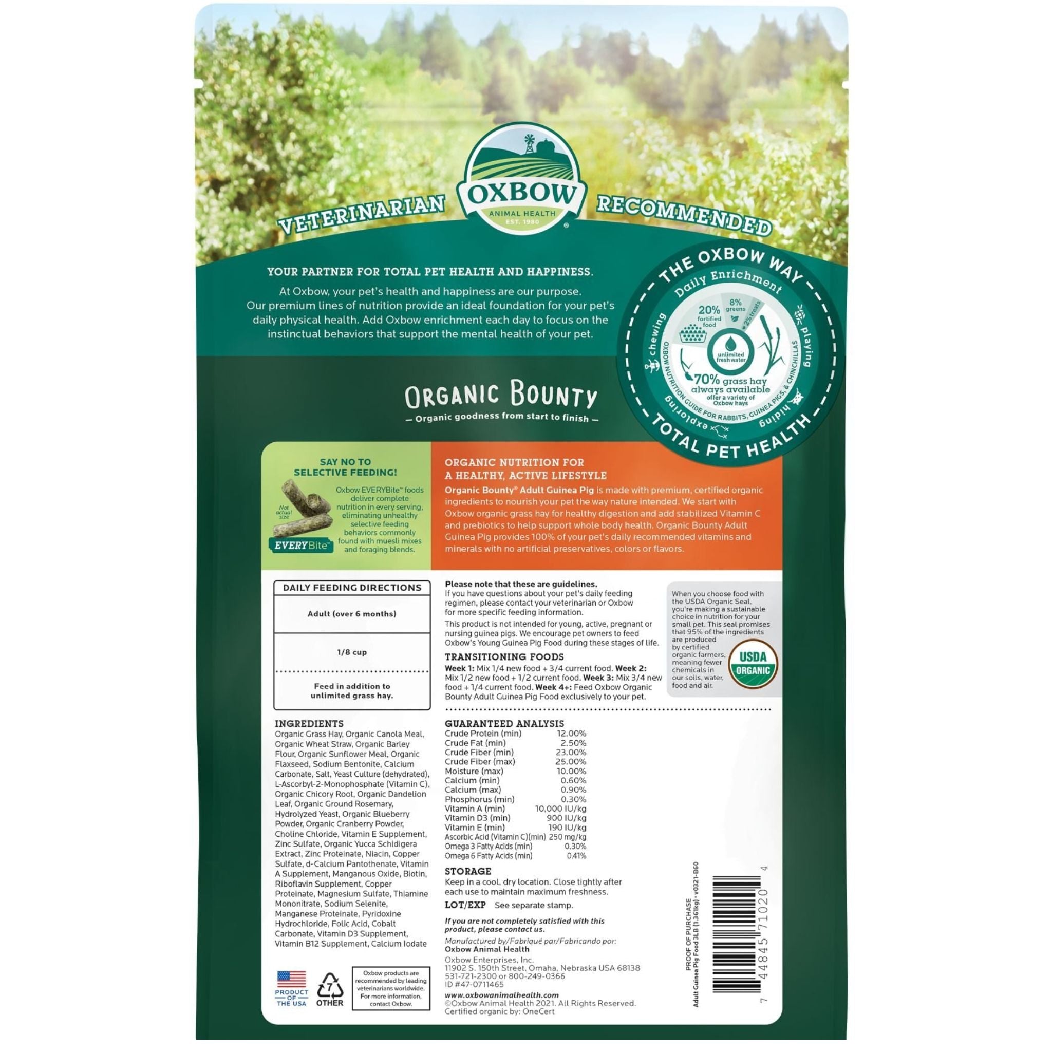 Oxbow Organic Bounty Adult Guinea Pig Food
