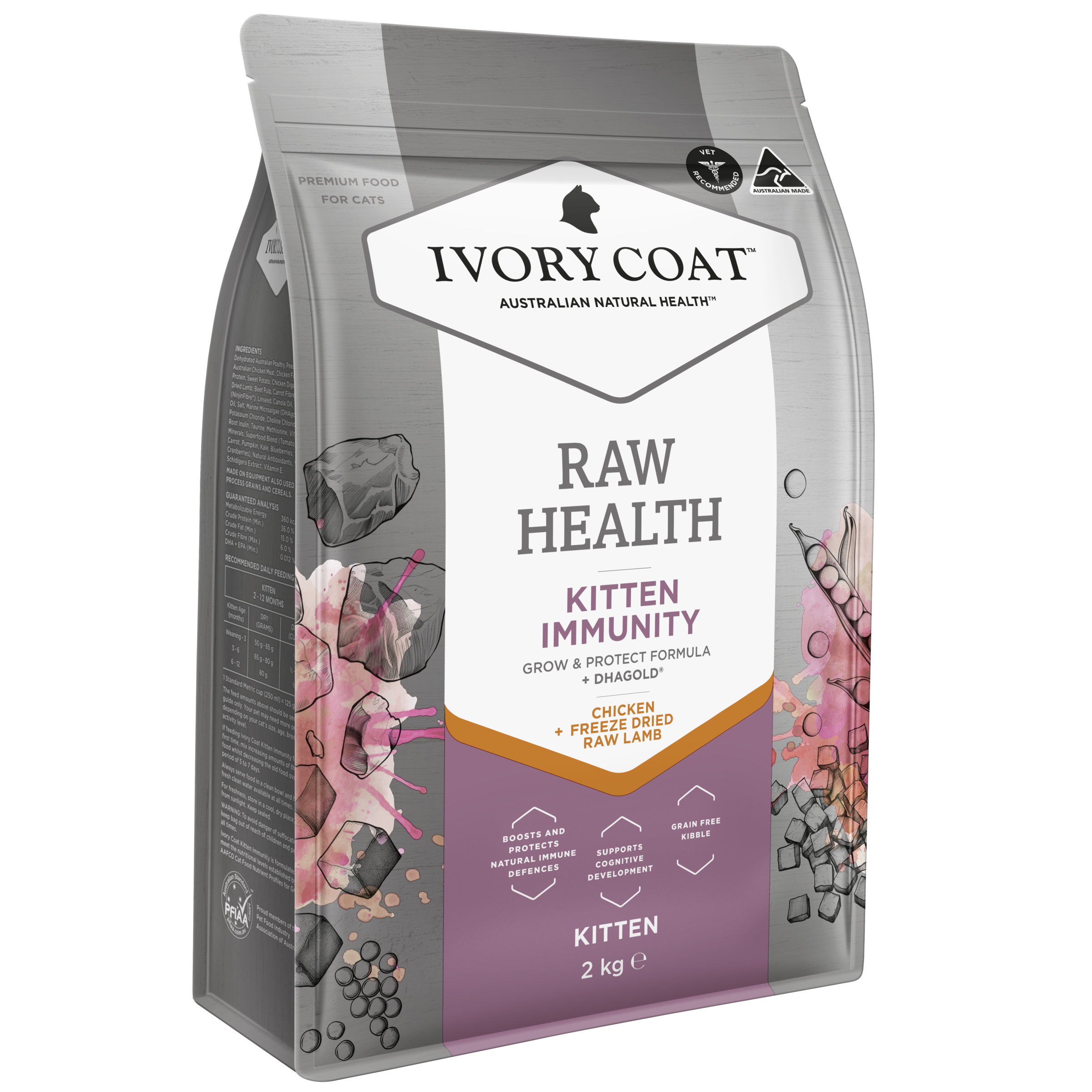 Ivory Coat Raw Health Dry Kitten Food Immunity bag