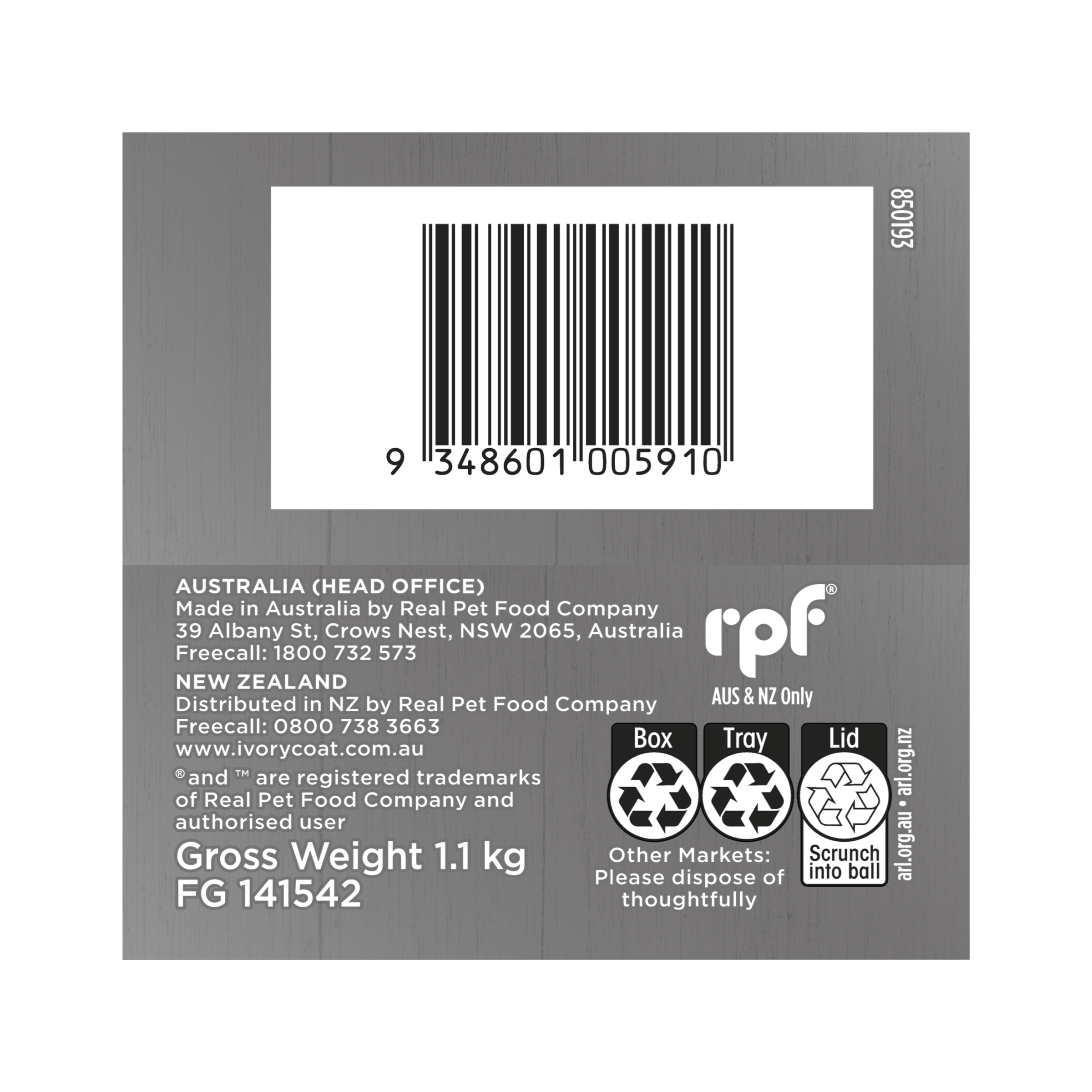 Ivory Coat Inspired By Raw Wet Dog Food Sensitive Care top of pack