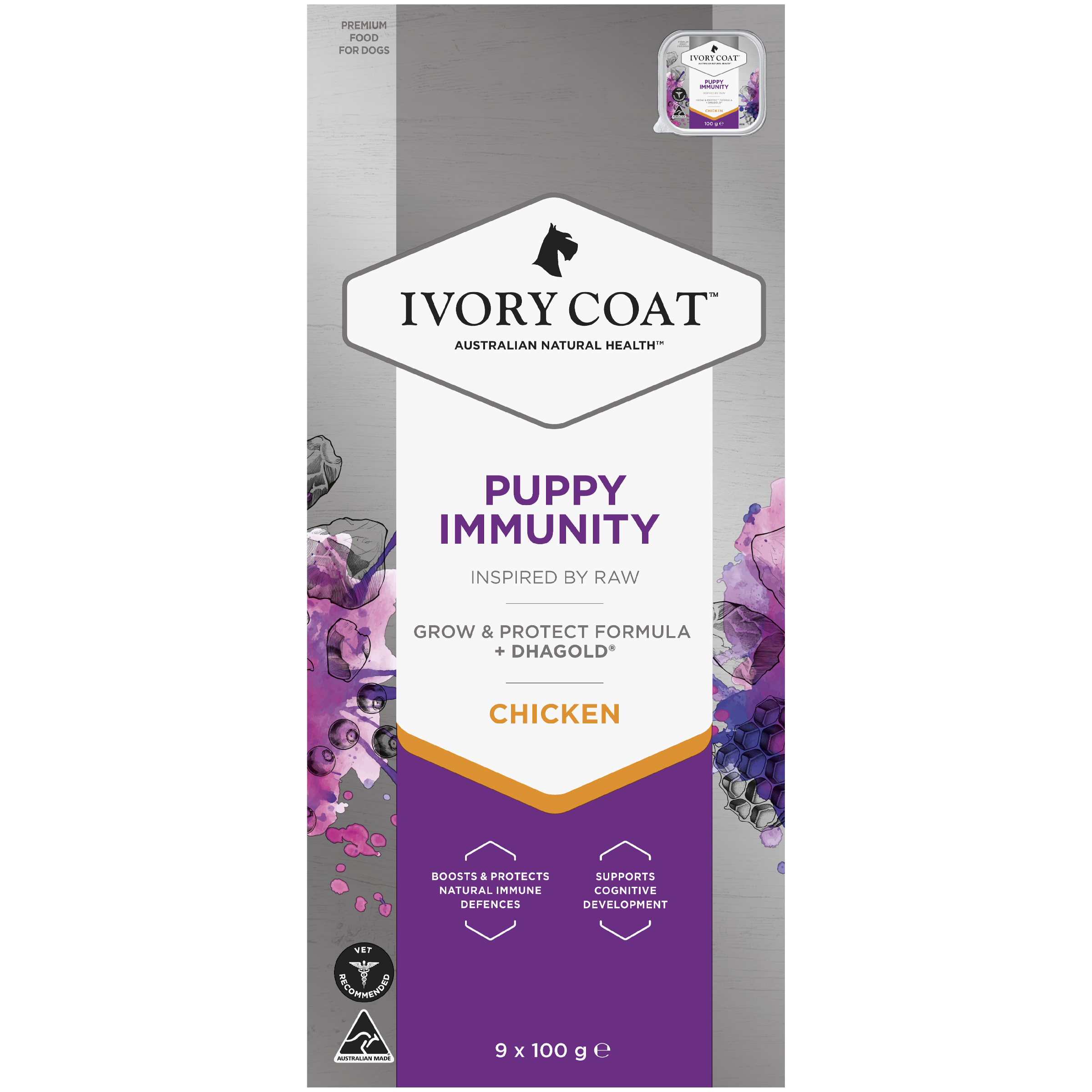 Ivory Coat Inspired By Raw Puppy Wet Food Immunity front of pack