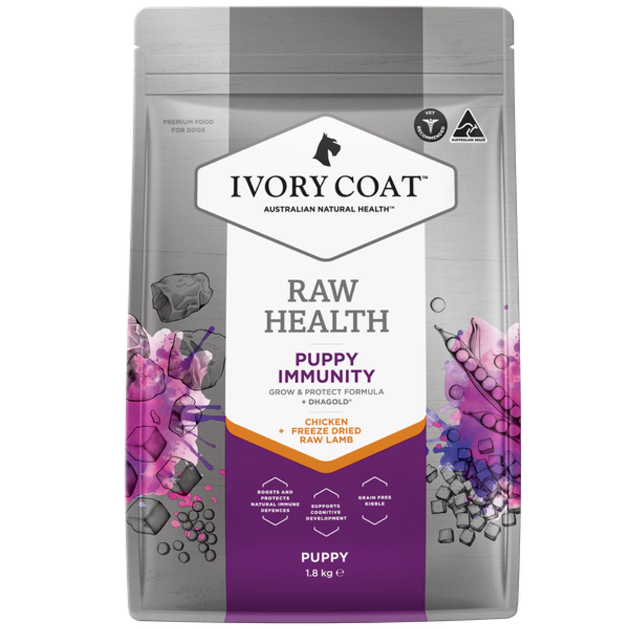 Ivory Coat Raw Health Puppy Dry Dog Food Immunity