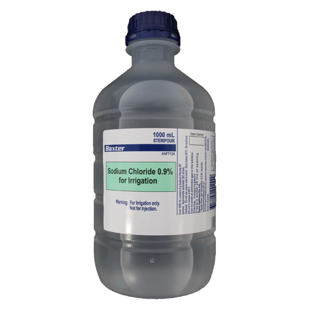 Baxter sodium chloride 0.9% for irrigation 1000mL bottle AHF7124