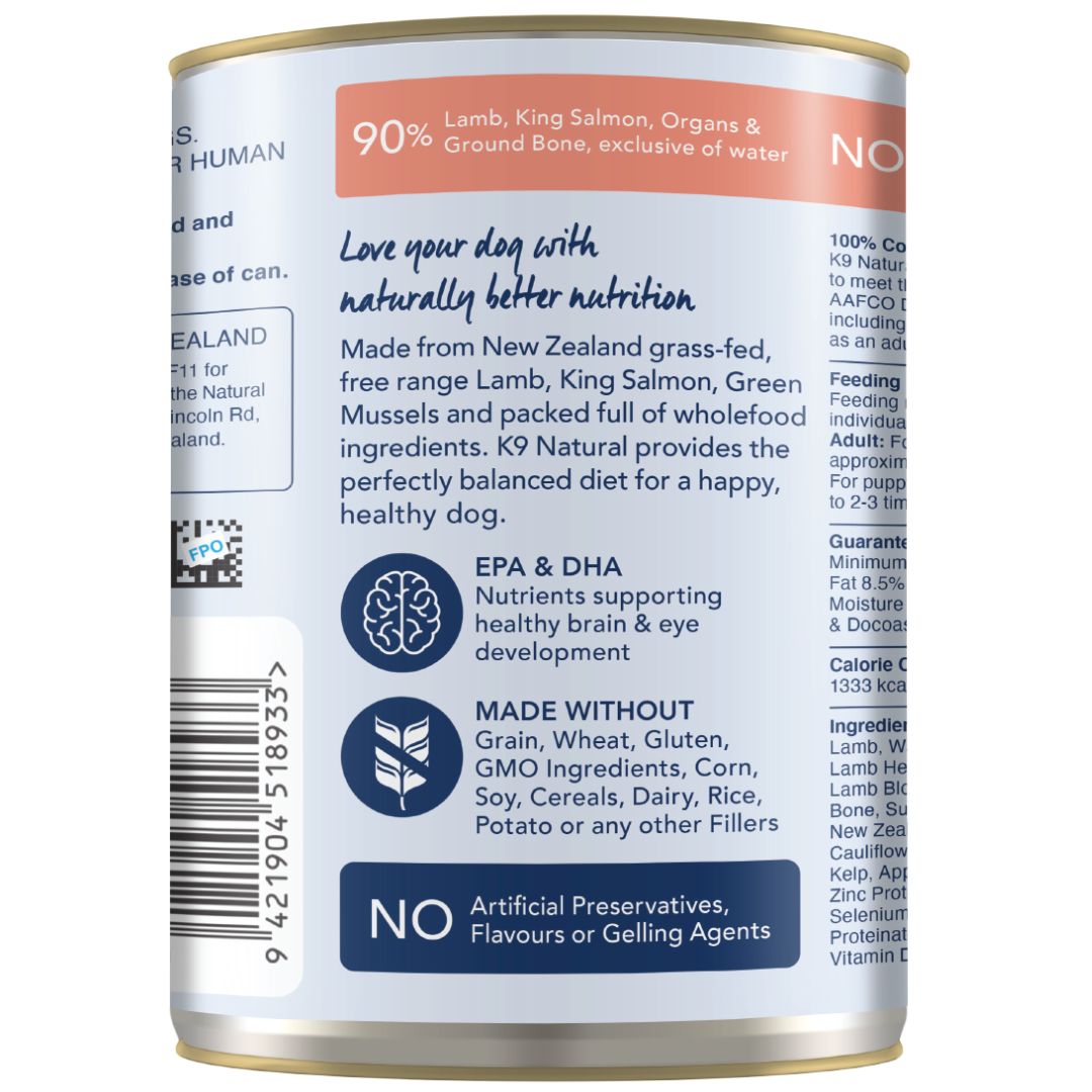 K9 Natural Canned Lamb & Salmon Feast