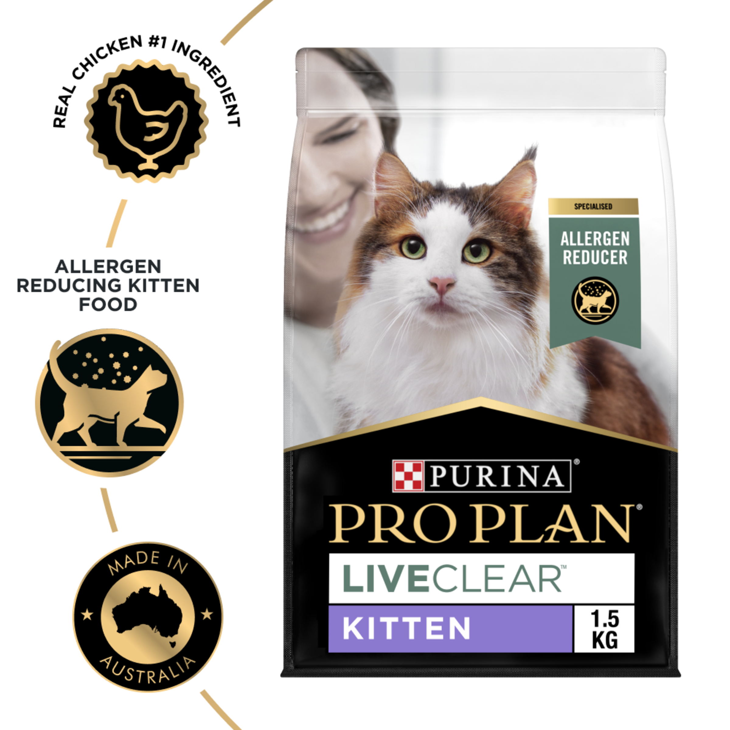 PRO PLAN LIVECLEAR Kitten Chicken Formula with Probiotics Dry Cat Food product detail 2