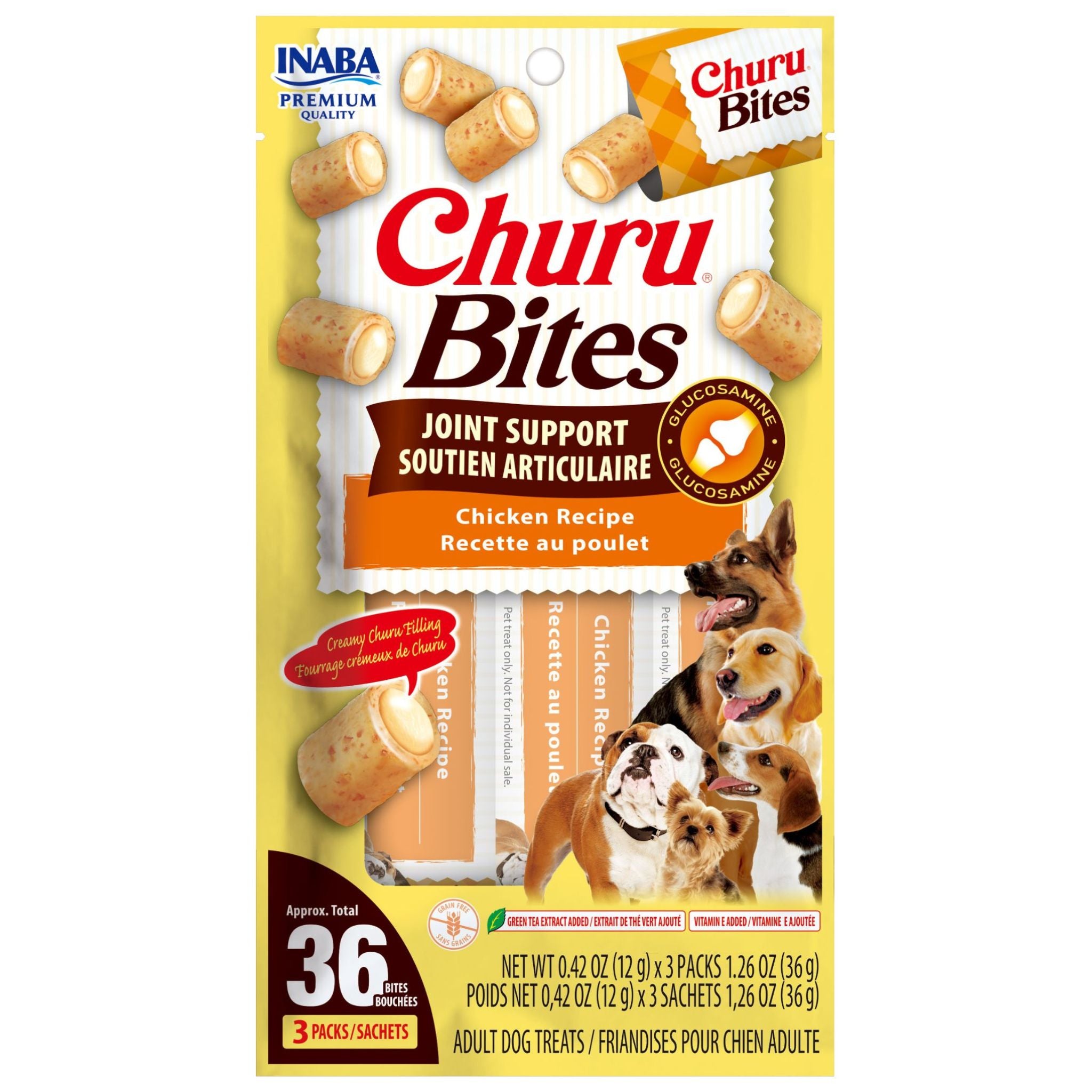 Inaba Dog Treat Churu Bites Joint Support Chicken