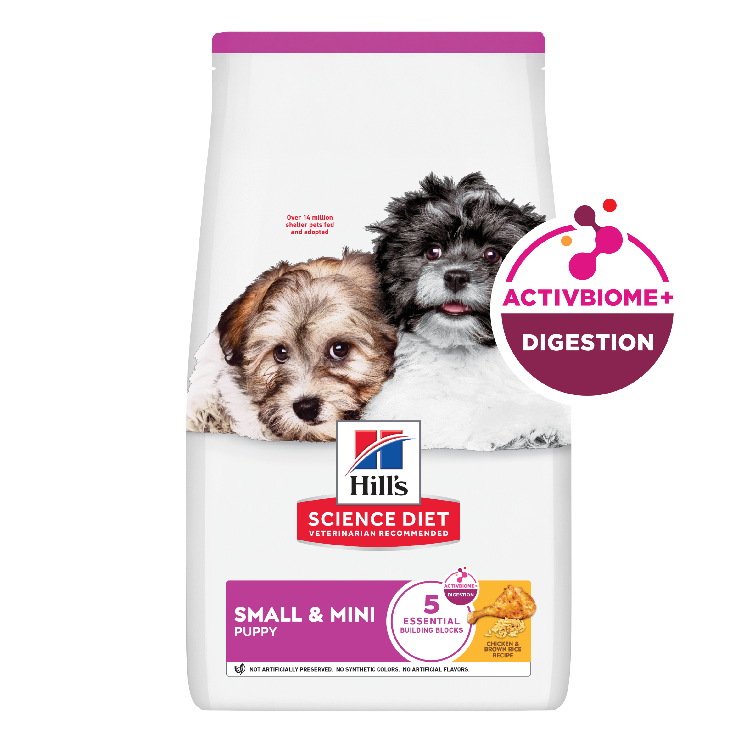 Hill's Science Diet Puppy Small & Mini bag with the ActivBiome+ Digestion badge