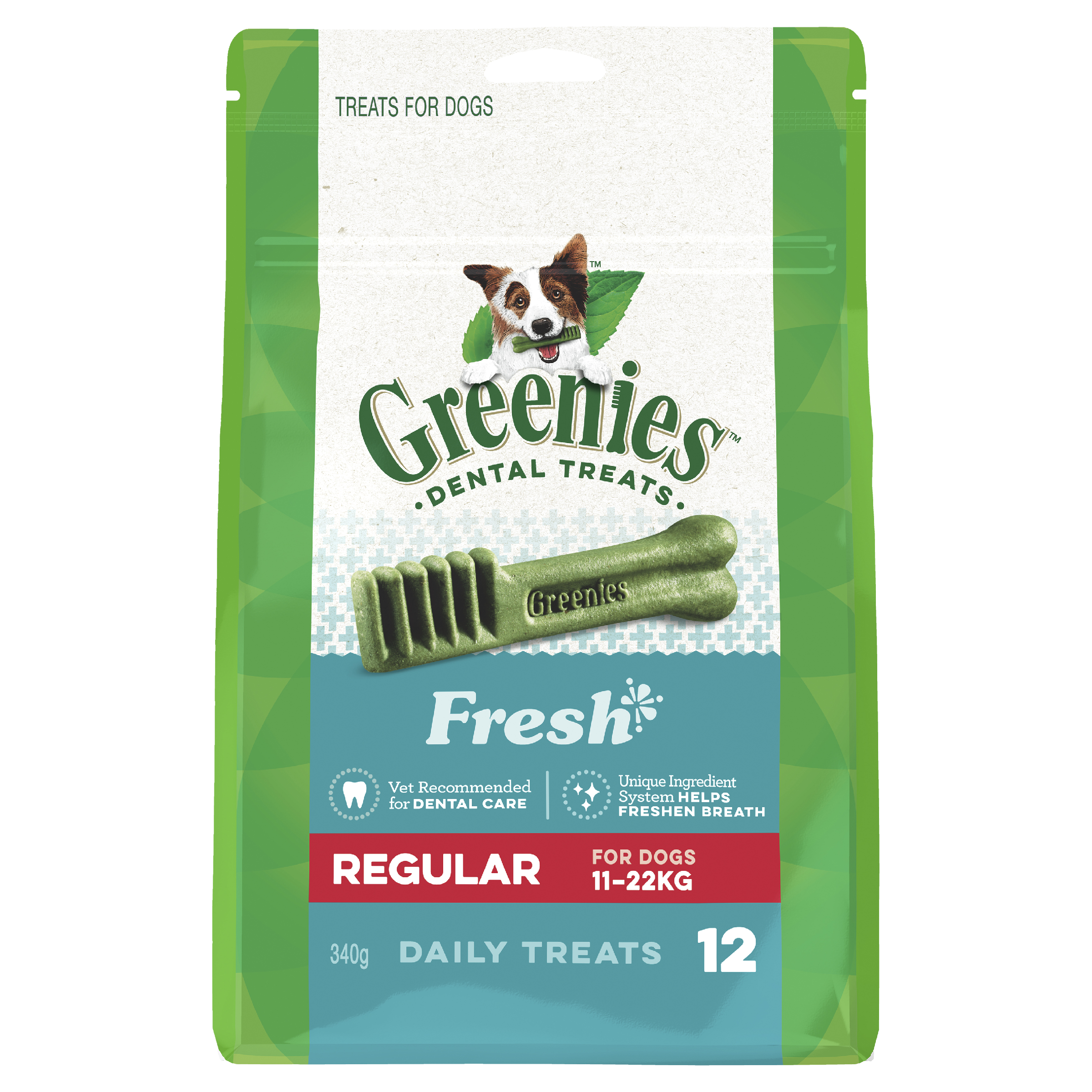 GREENIES Fresh Regular(11-22kg) Dental Dog Treats front of pack
