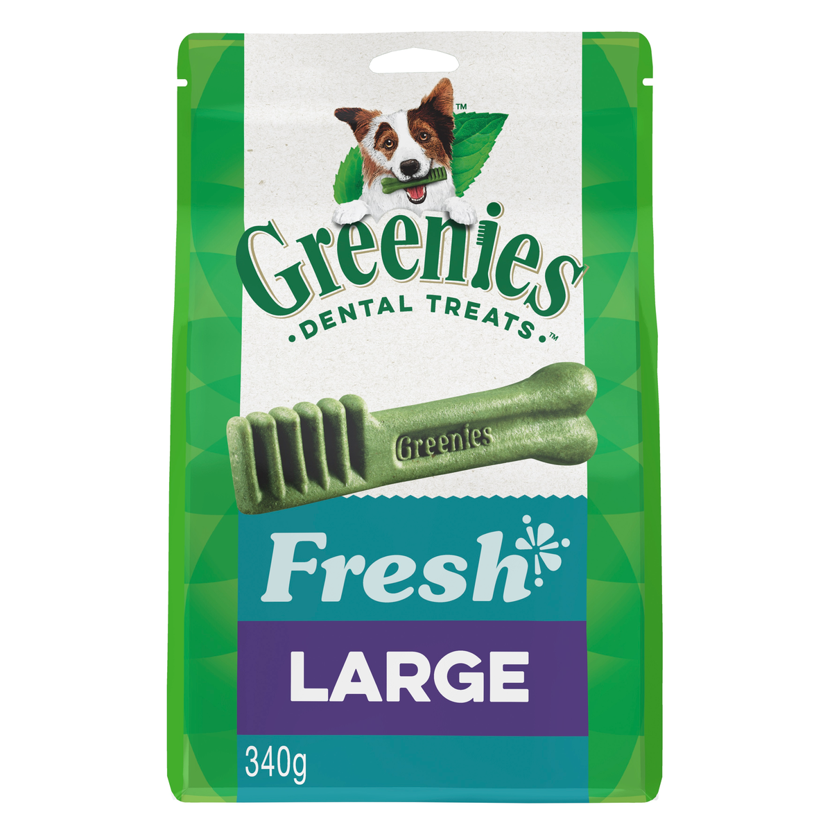 GREENIES Fresh Large 340g pack, front view