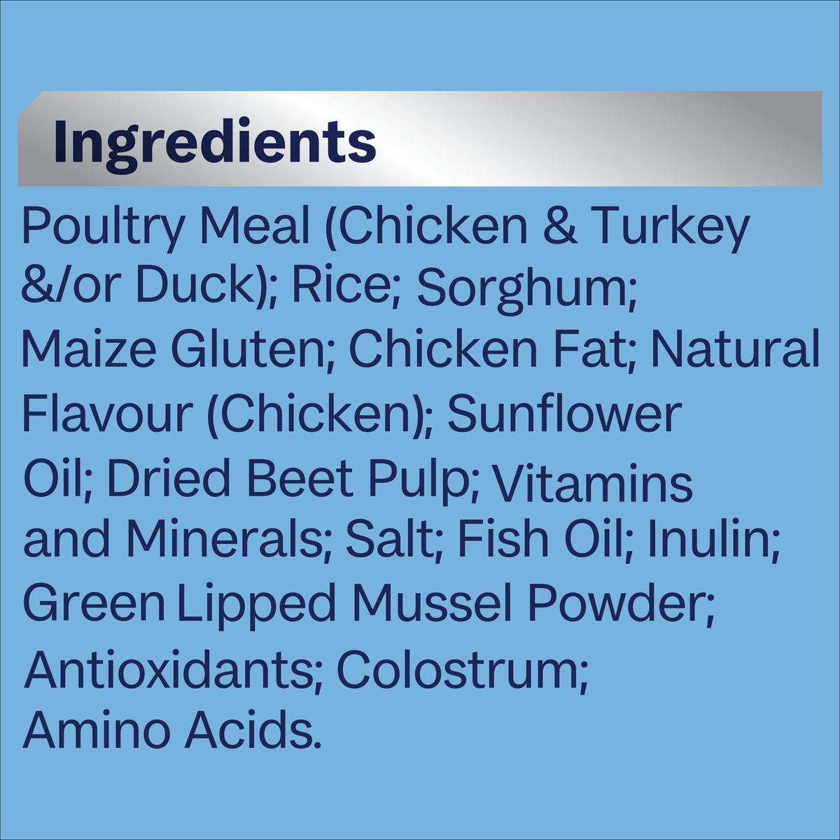 ADVANCE Puppy Large Breed Turkey and Rice ingredients panel