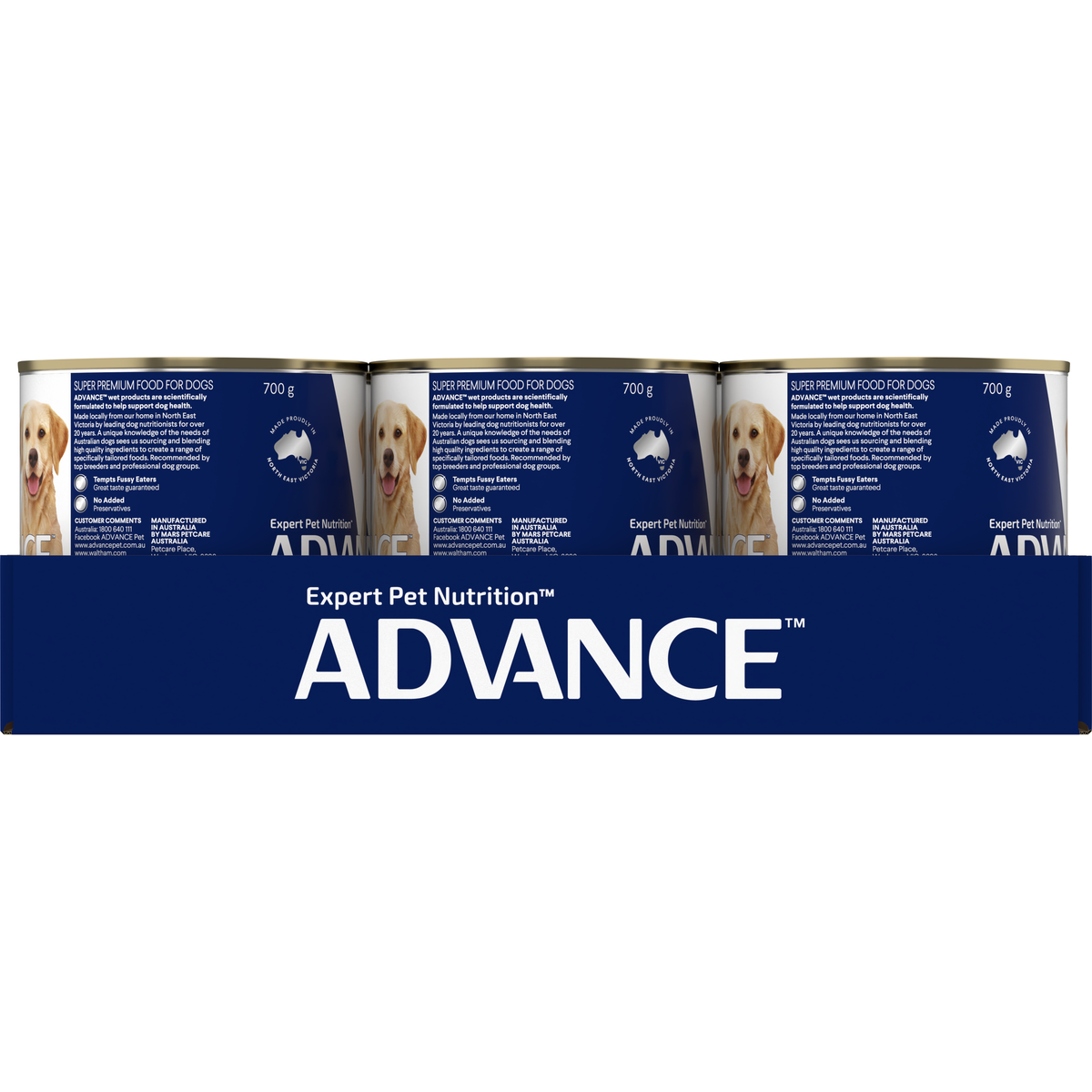 ADVANCE Healthy Weight Chicken with Rice 12 can tray, alternate side view