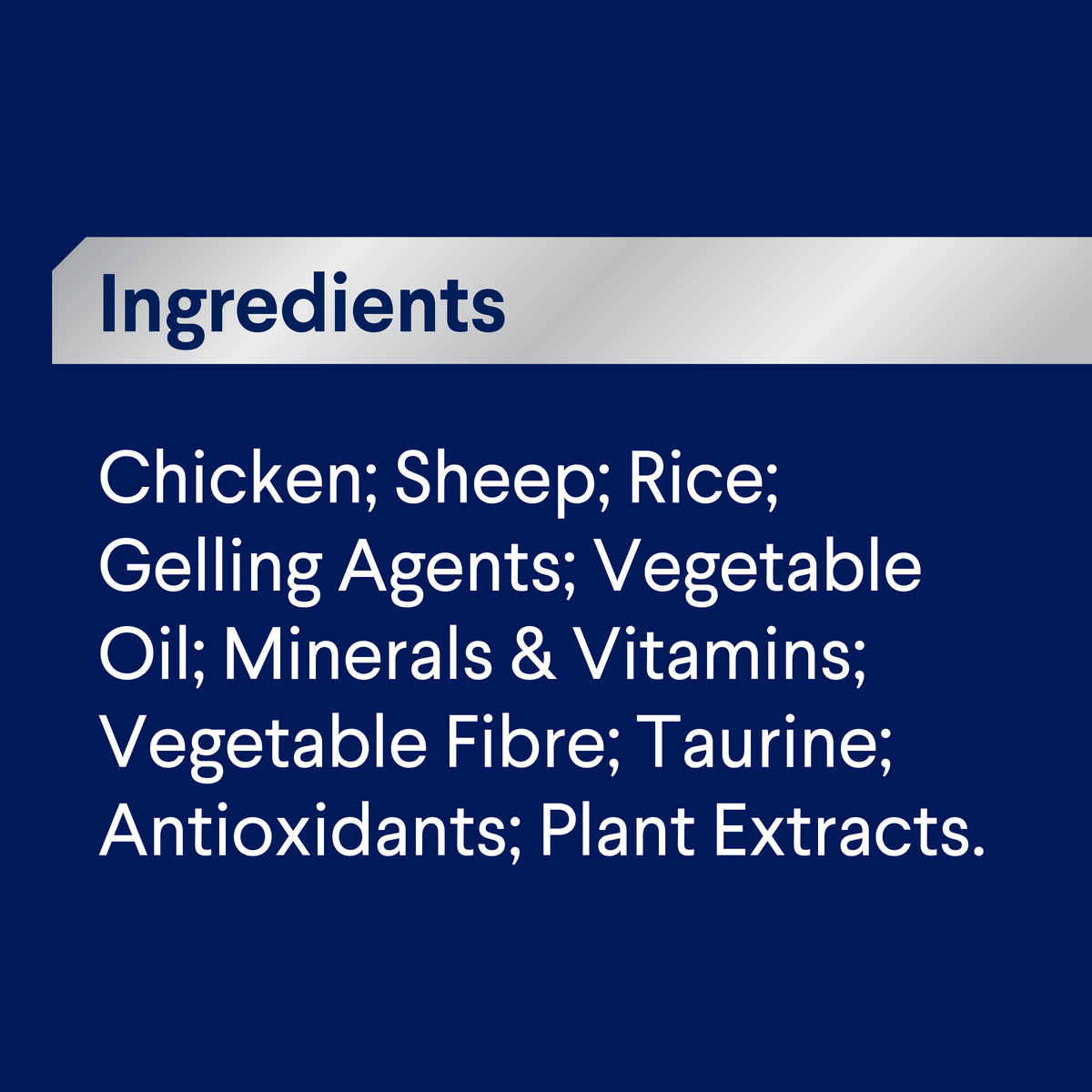 ADVANCE Healthy Weight Chicken with Rice ingredients panel