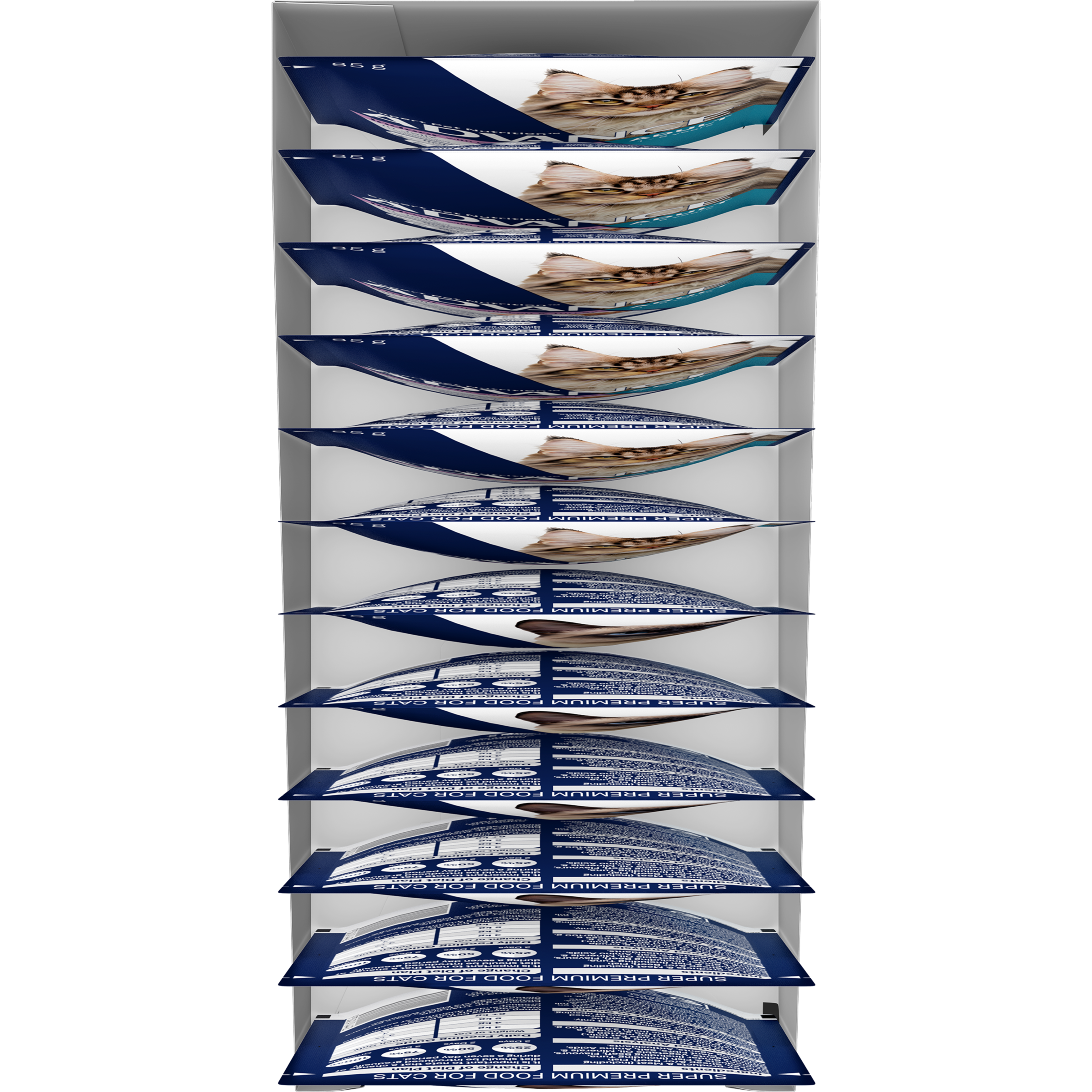 ADVANCE Adult Wet Cat Food Ocean Fish/ Indoor Chicken & Turkey In Jelly 12x85g Pouches top of pack